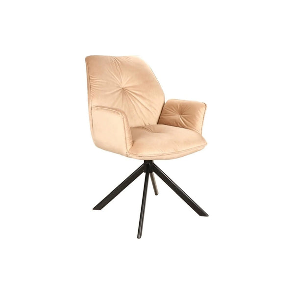 Scaun BOOGIE II, bej/negru, stofa catifelata/metal, 60x45x89 cm