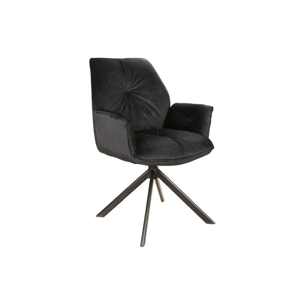 Scaun BOOGIE II, negru, stofa catifelata/metal, 60x45x89 cm
