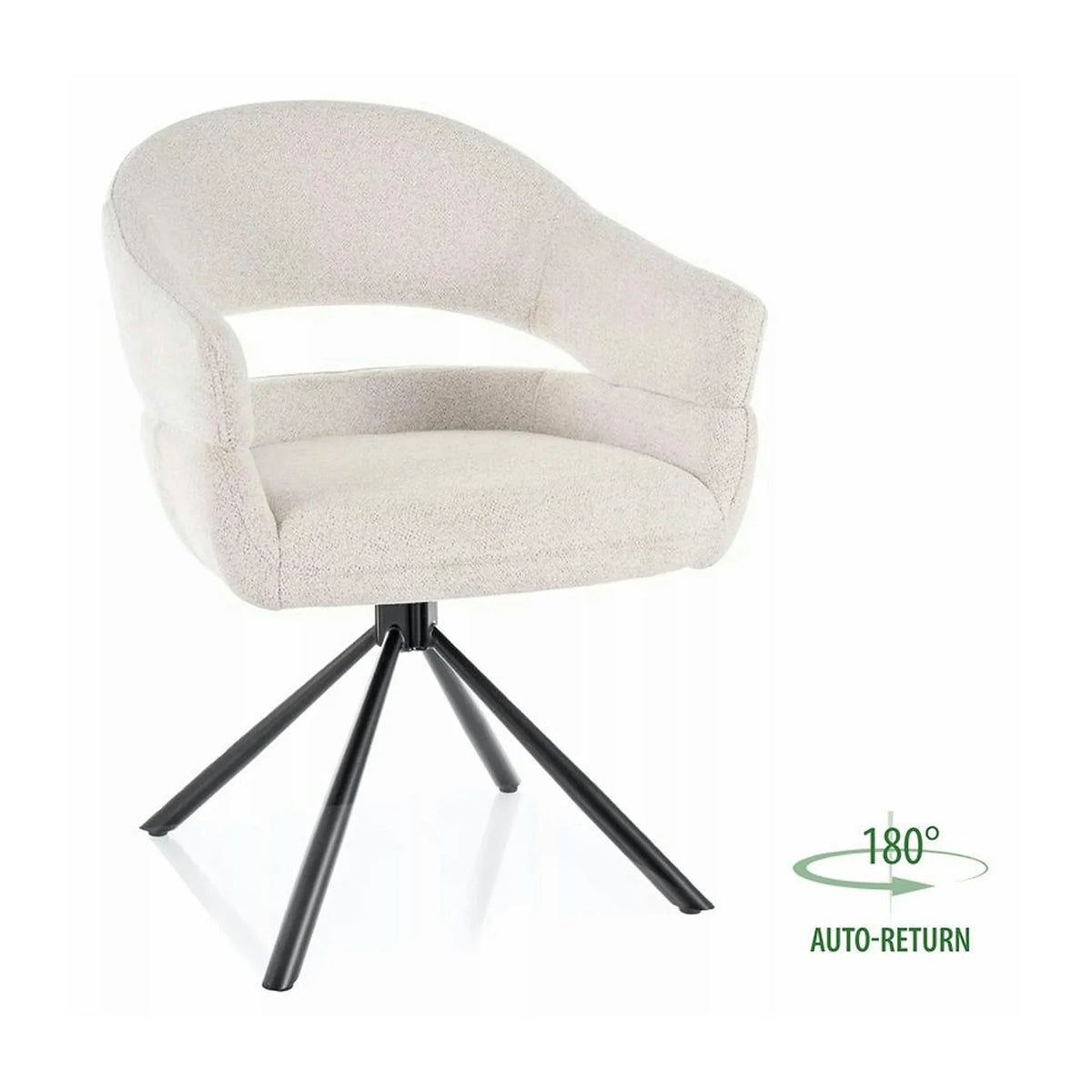 Scaun BORGO, bej - Raven 22, stofa clasica/metal, 58x60x87 cm