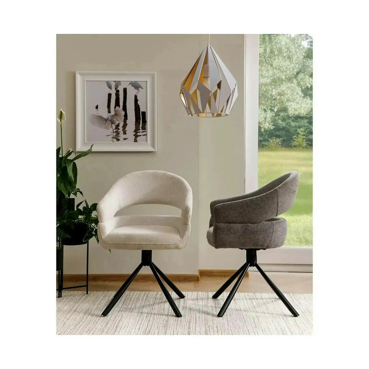 Scaun BORGO, gri deschis - Raven 07, stofa clasica/metal, 58x60x87 cm