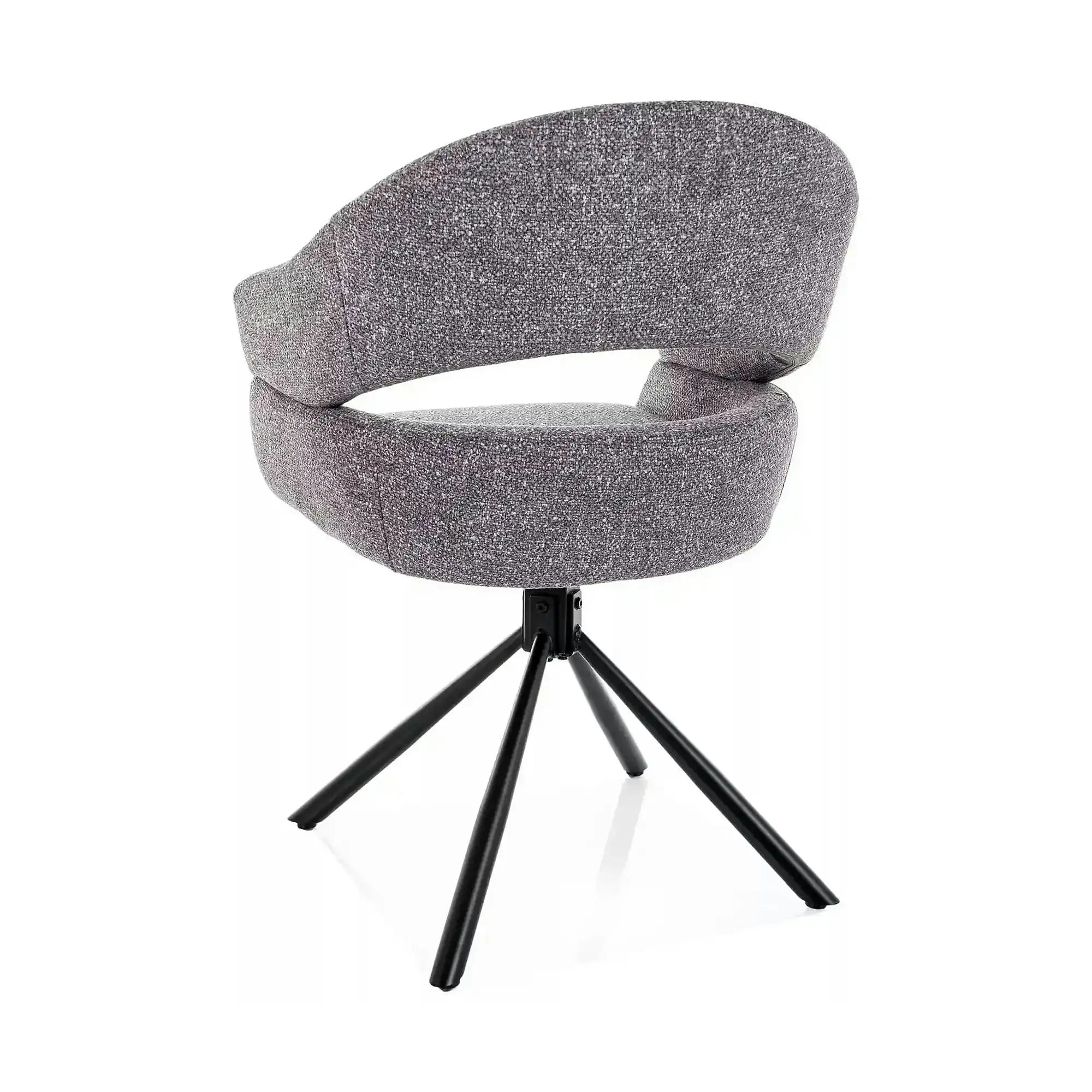 Scaun BORGO, gri/negru, stofă/metal, 58x45x87 cm
