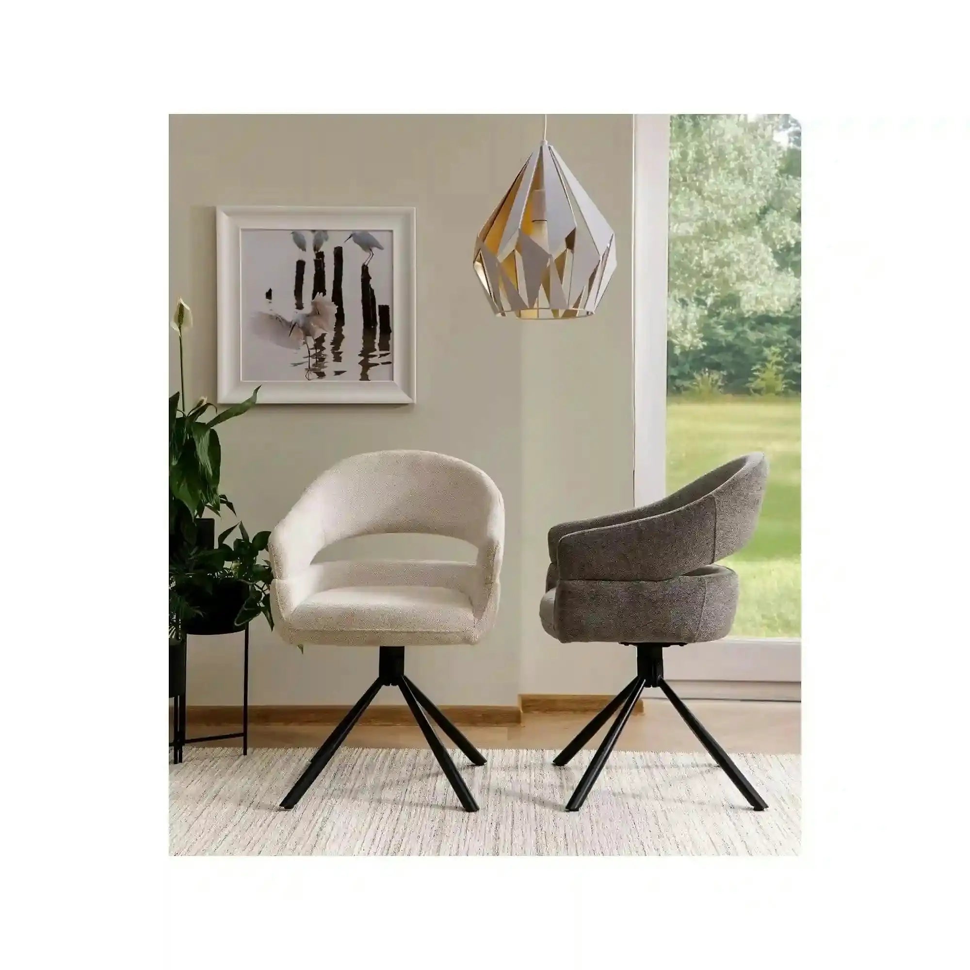 Scaun BORGO, gri - Raven 18, stofa clasica/metal, 58x45x87 cm