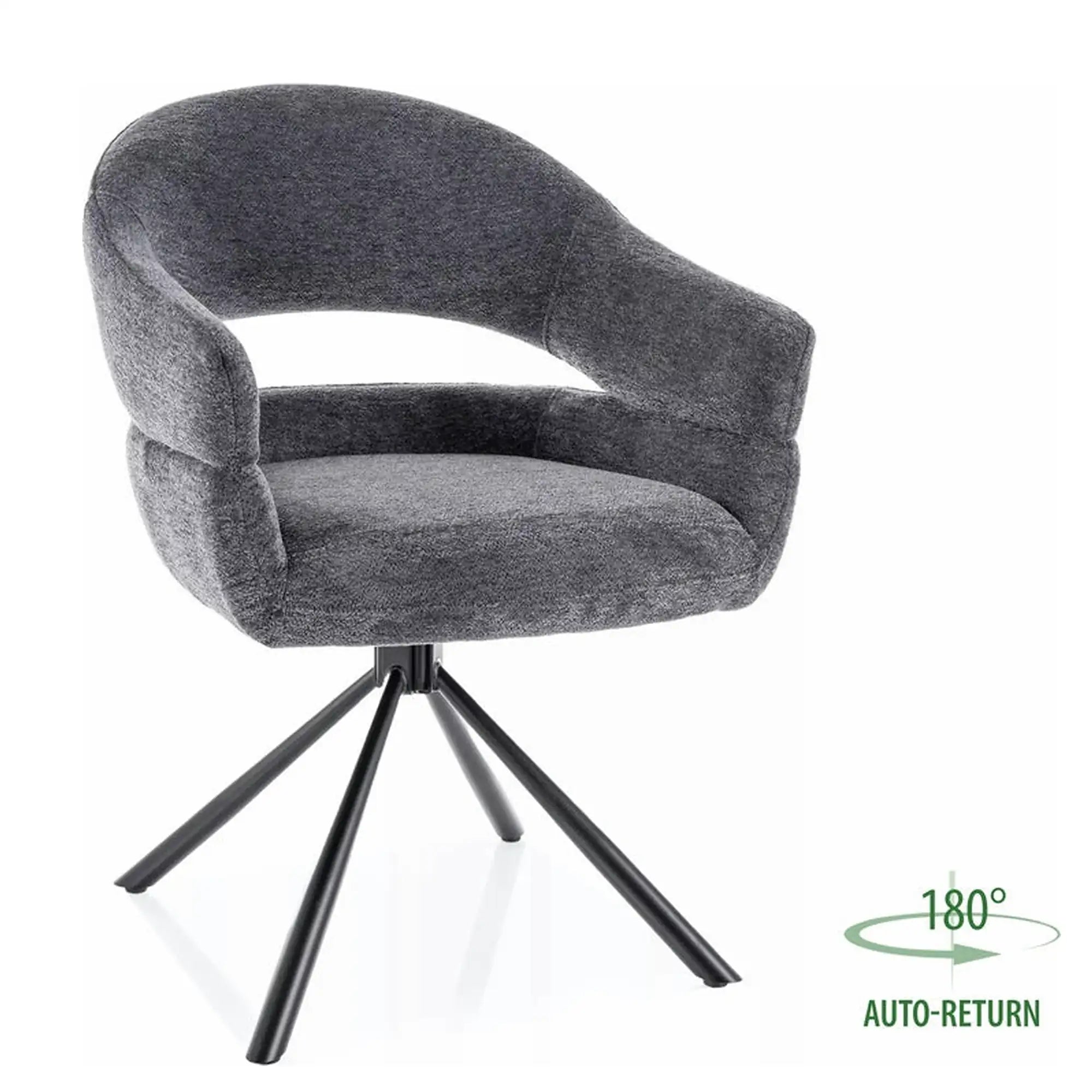 Scaun BORGO, gri - Raven 18, stofa clasica/metal, 58x45x87 cm