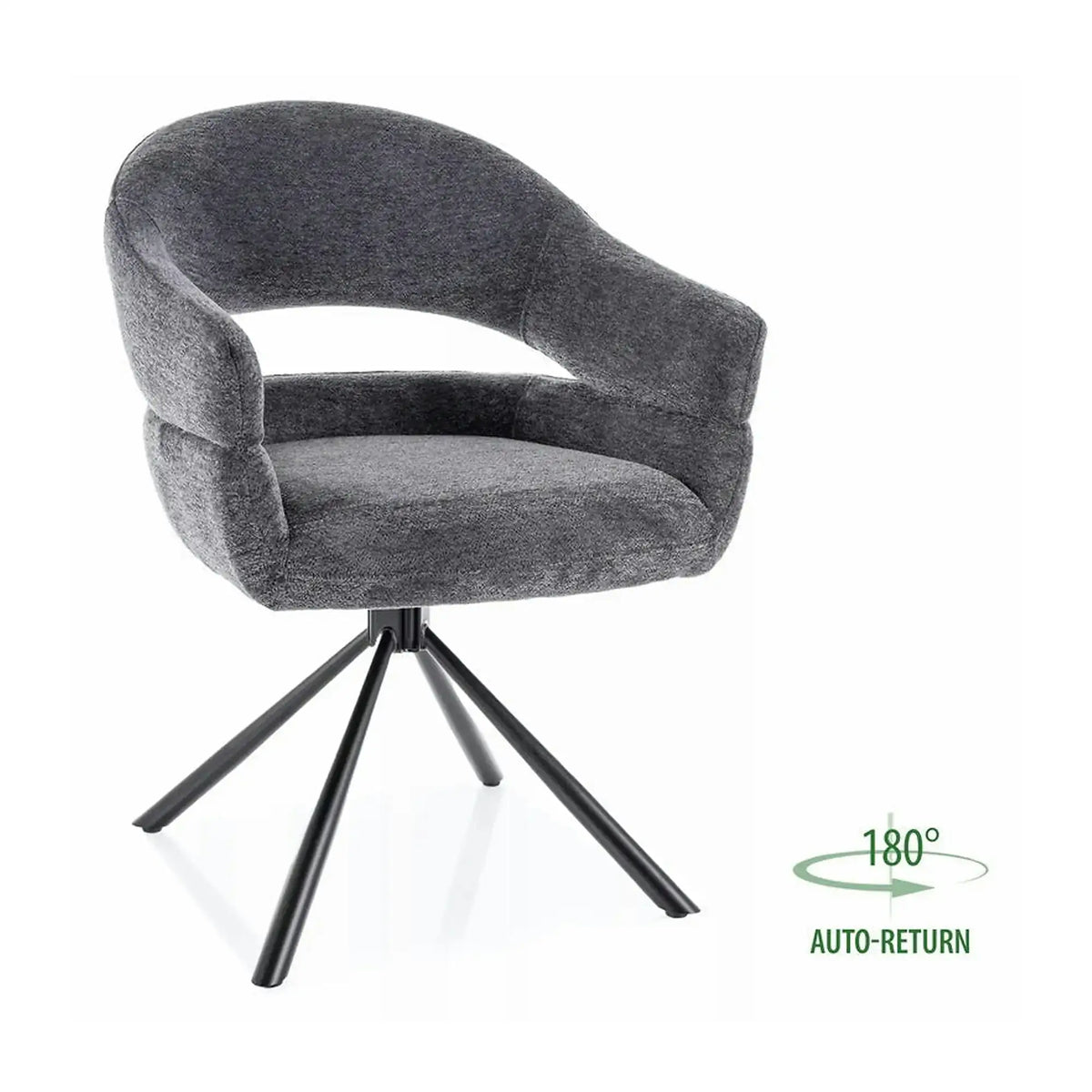 Scaun BORGO, gri - Raven 18, stofa clasica/metal, 58x45x87 cm