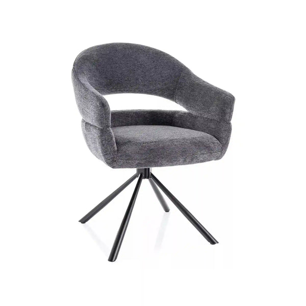 Scaun BORGO, gri - Raven 18, stofa clasica/metal, 58x45x87 cm