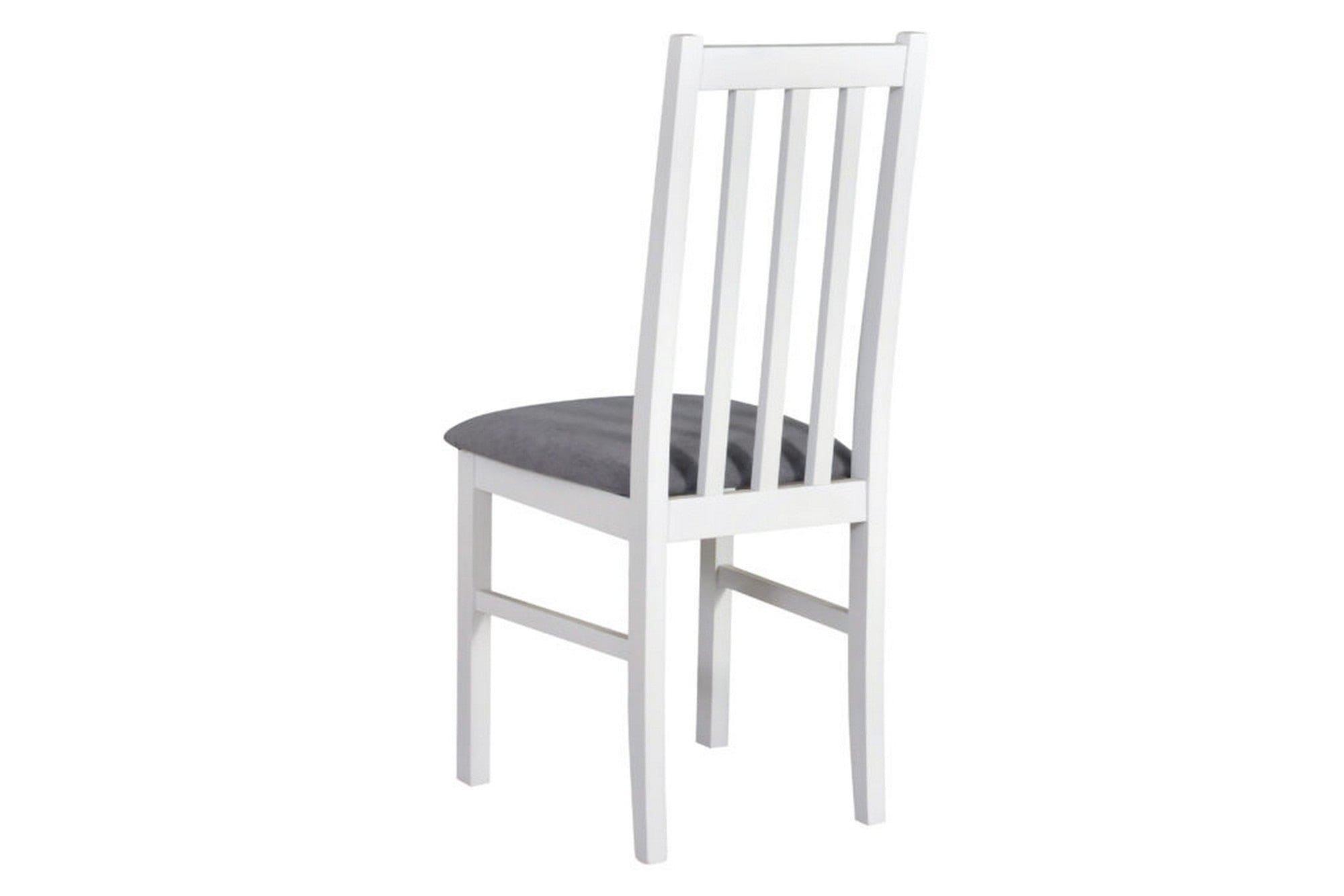 Scaun BOS 10, alb/gri - Riviera 91, lemn de fag/stofa catifelata, 43x40x94 cm