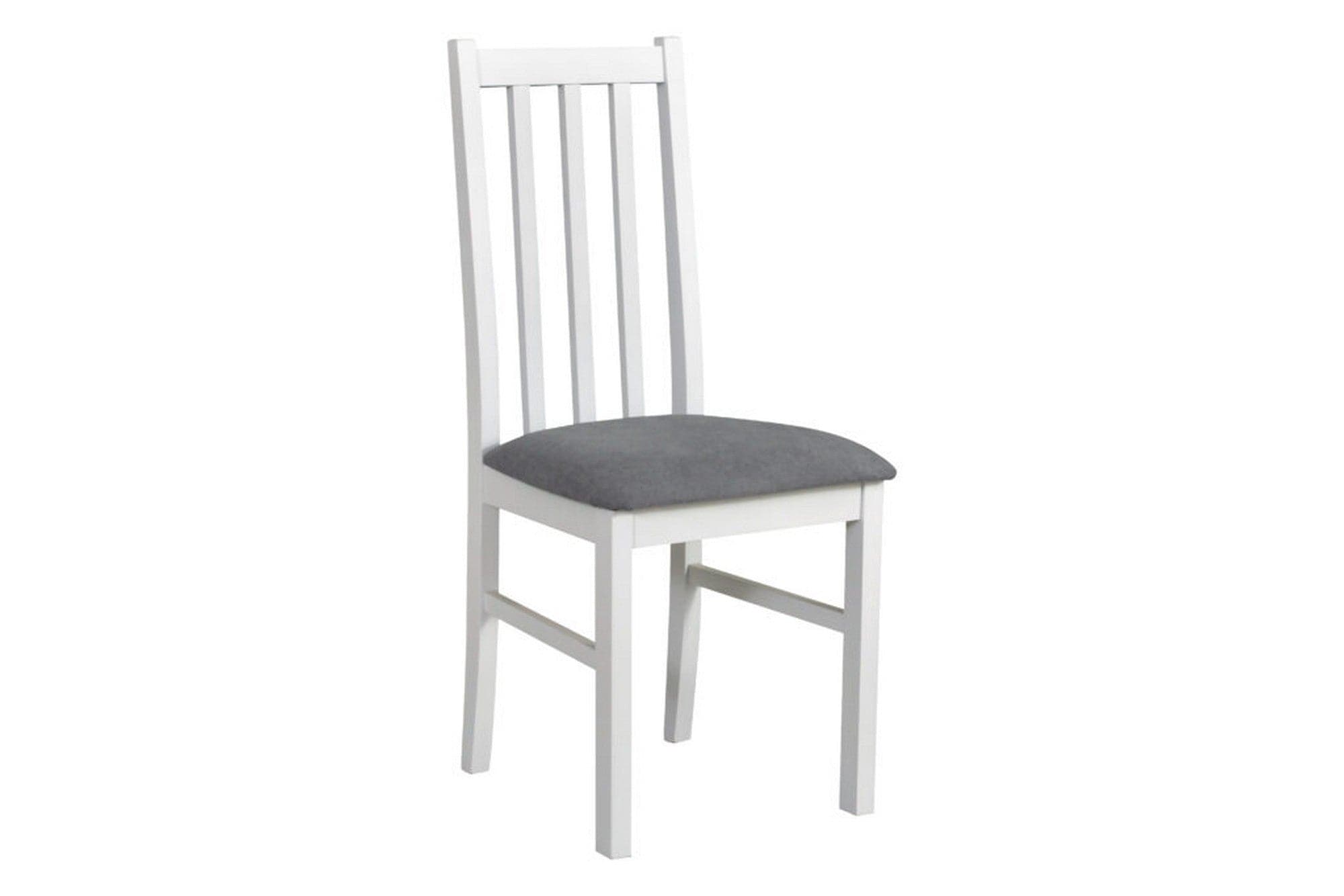 Scaun BOS 10, alb/gri - Riviera 91, lemn de fag/stofa catifelata, 43x40x94 cm