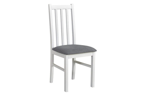 Scaun BOS 10, alb/gri - Riviera 91, lemn de fag/stofa catifelata, 43x40x94 cm