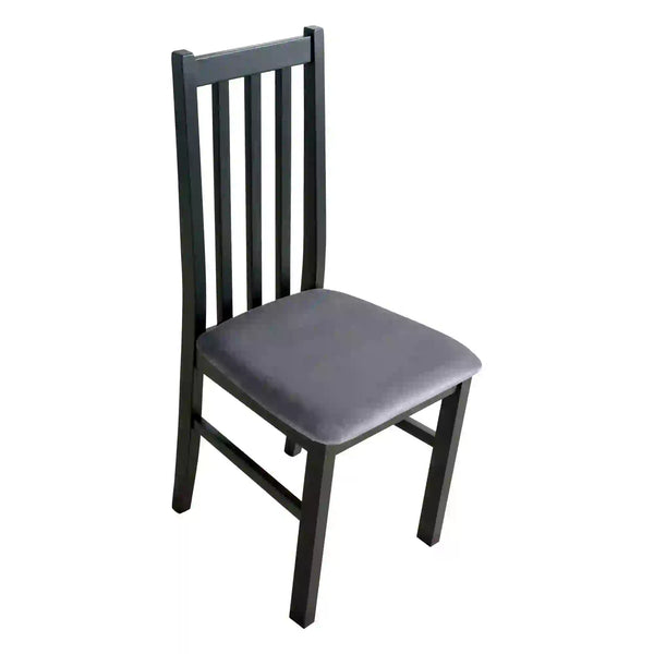 Scaun BOS 10, negru/gri - Kronos 22, lemn de fag/stofa catifelata, 43x40x94 cm