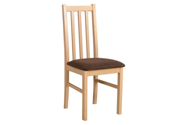 Scaun BOS 10, stejar sonoma/maro - Inari 24, lemn de fag/stofa clasica, 43x40x94 cm
