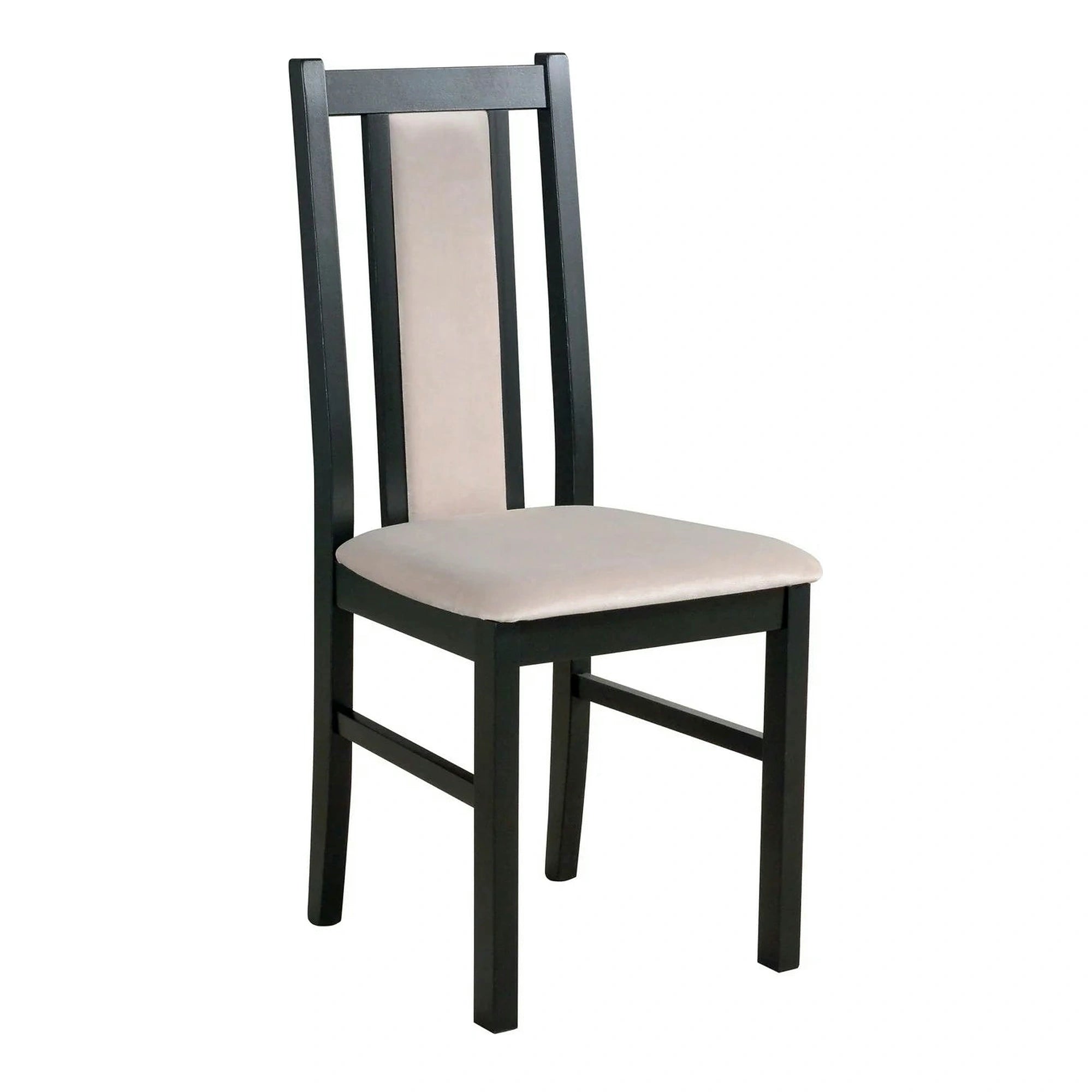 Scaun BOS 14, bej/negru, stofa clasica/lemn de fag, 43x40x94 cm