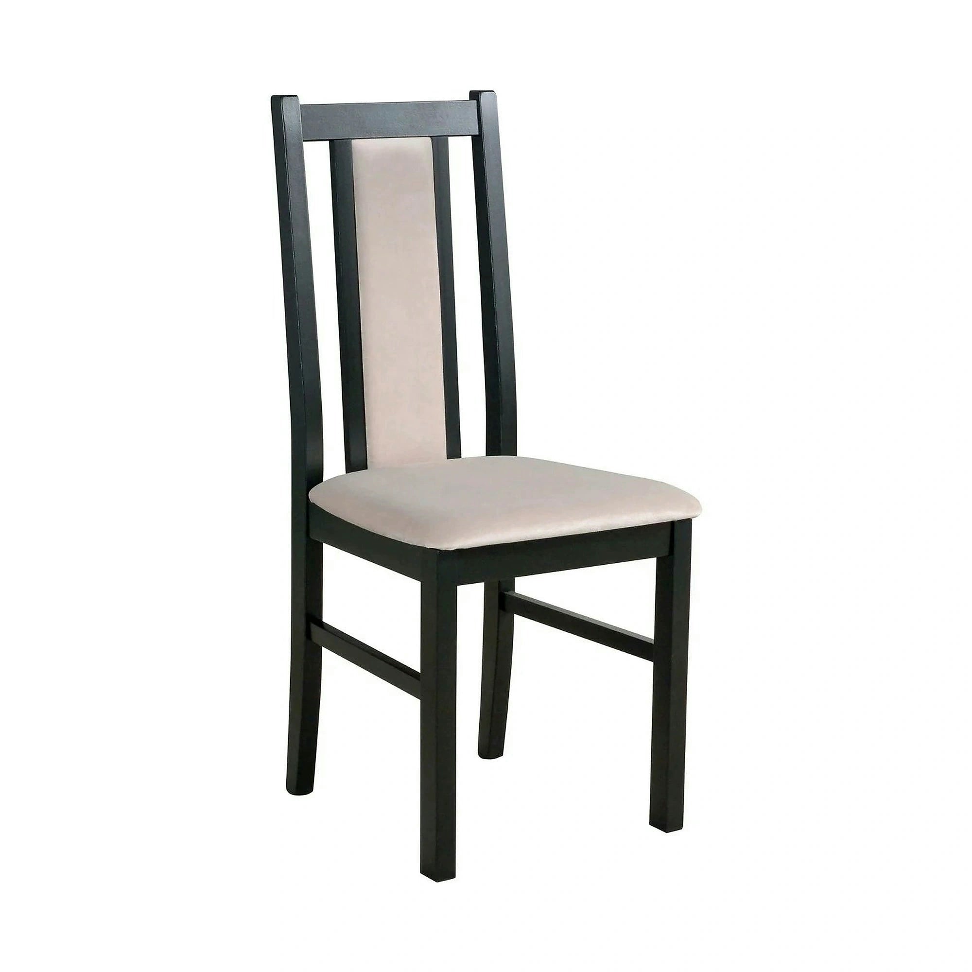 Scaun BOS 14, bej/negru, stofa clasica/lemn de fag, 43x40x94 cm