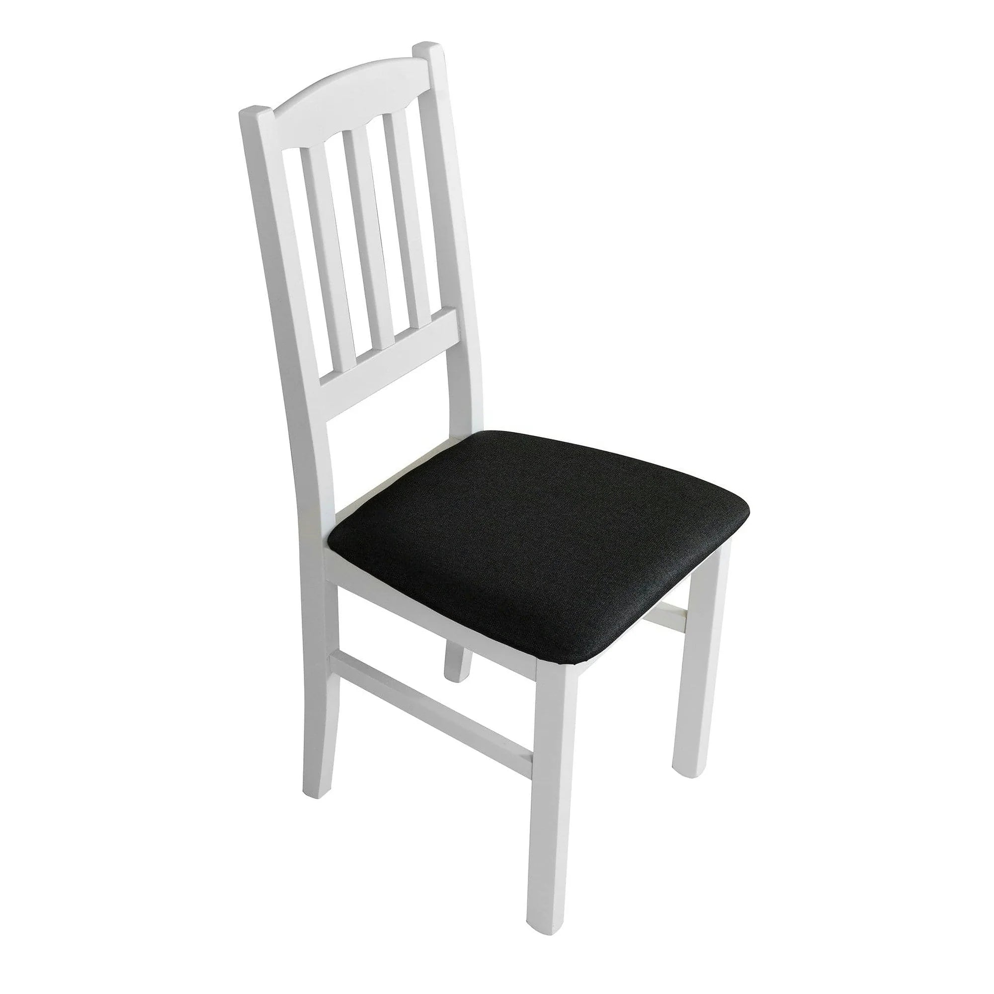 Scaun BOS 3, negru/alb, stofa clasica/lemn de fag, 43x40x90 cm