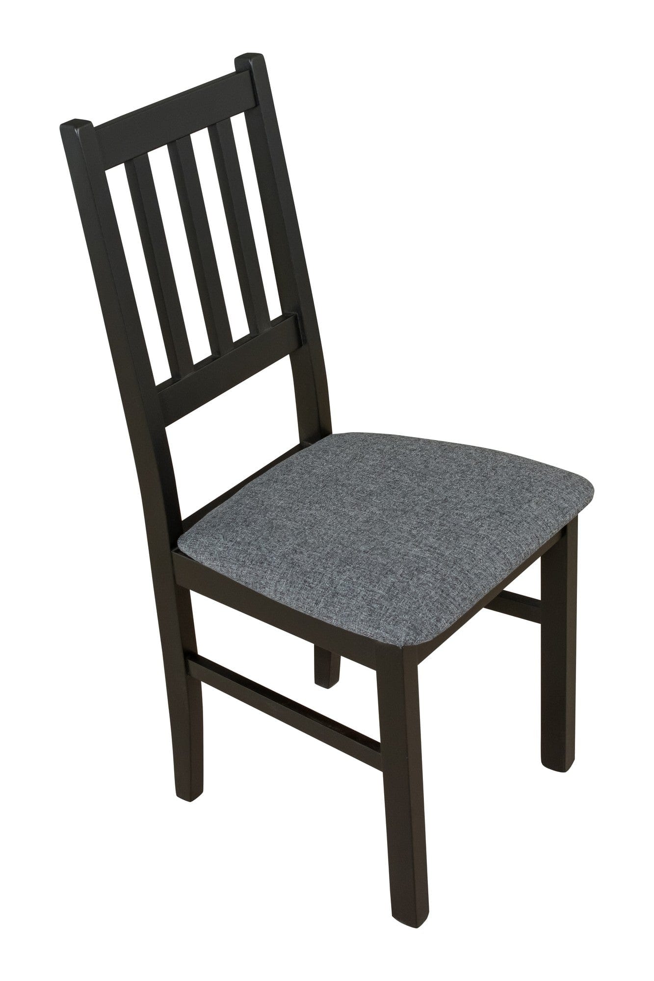 Scaun BOS 4, negru/gri inchis - Hygge 96, lemn de fag/stofa clasica, 43x40x94 cm