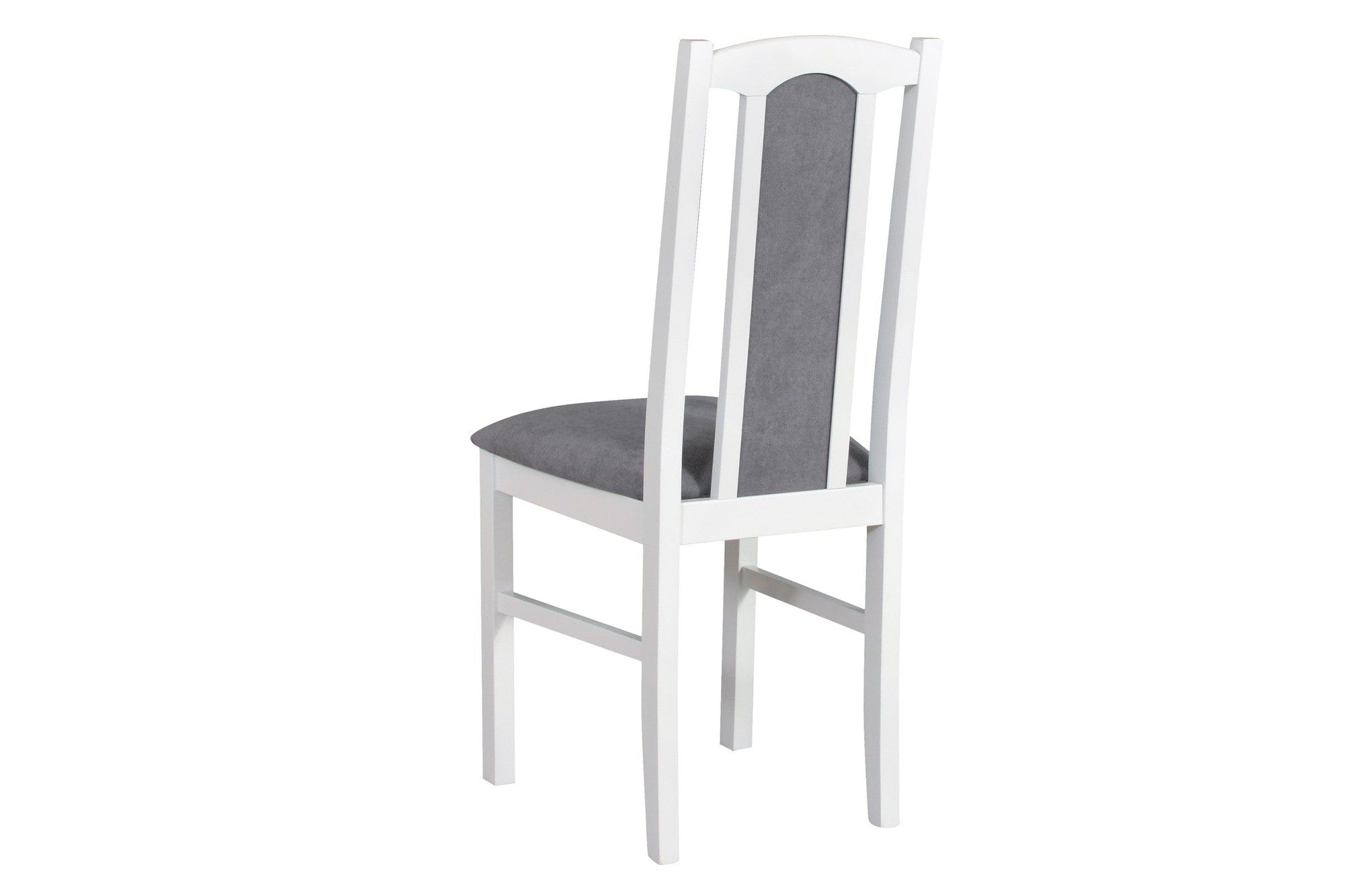 Scaun BOS 7, alb/gri - Riviera 91, lemn de fag/stofa catifelata, 43x40x95 cm