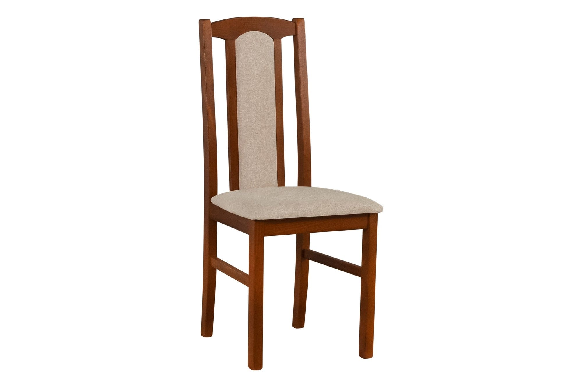 Scaun BOS 7, castan/bej - Aston 2, lemn de fag/stofa clasica, 43x40x95 cm