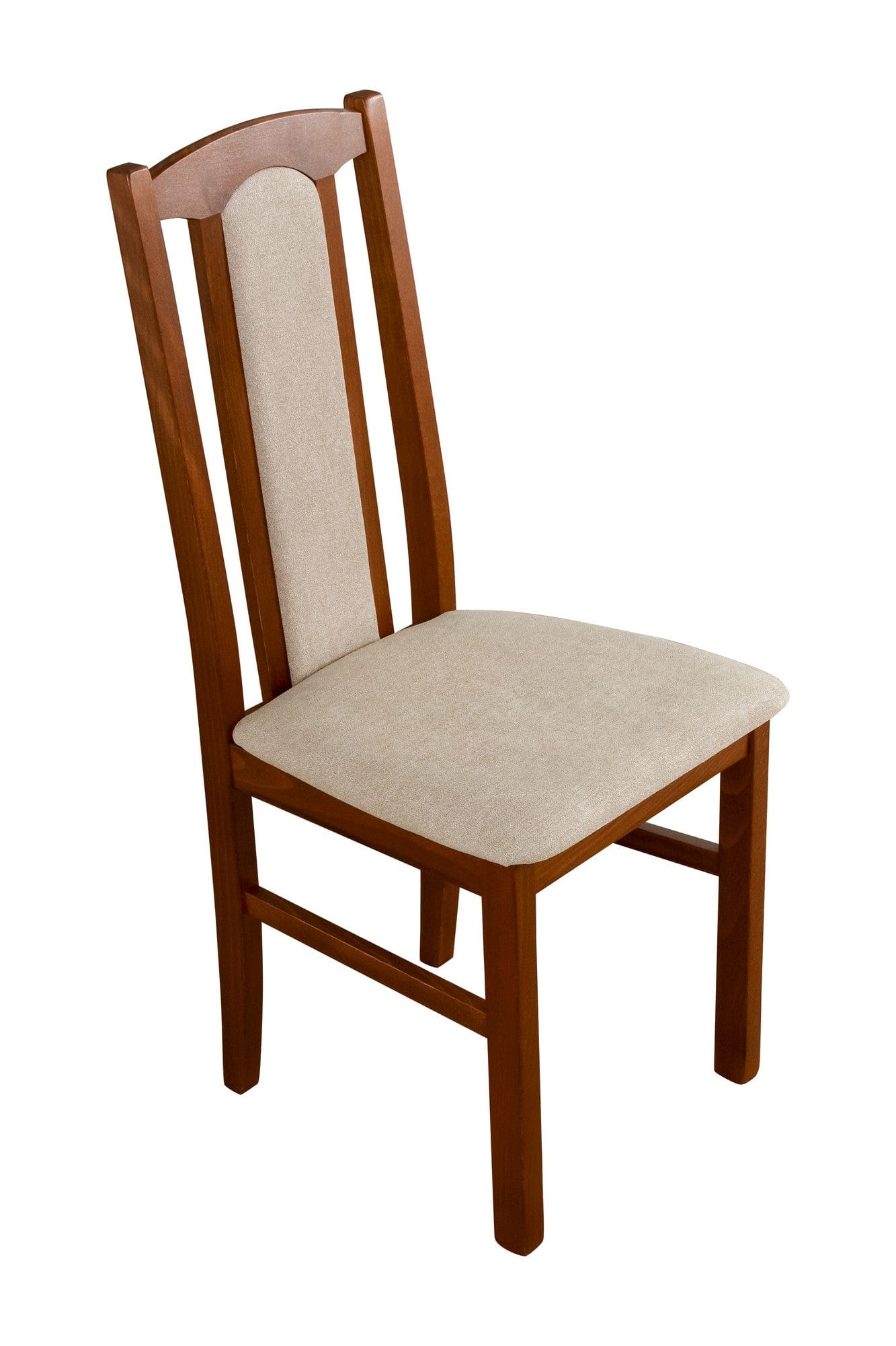 Scaun BOS 7, castan/bej - Aston 2, lemn de fag/stofa clasica, 43x40x95 cm