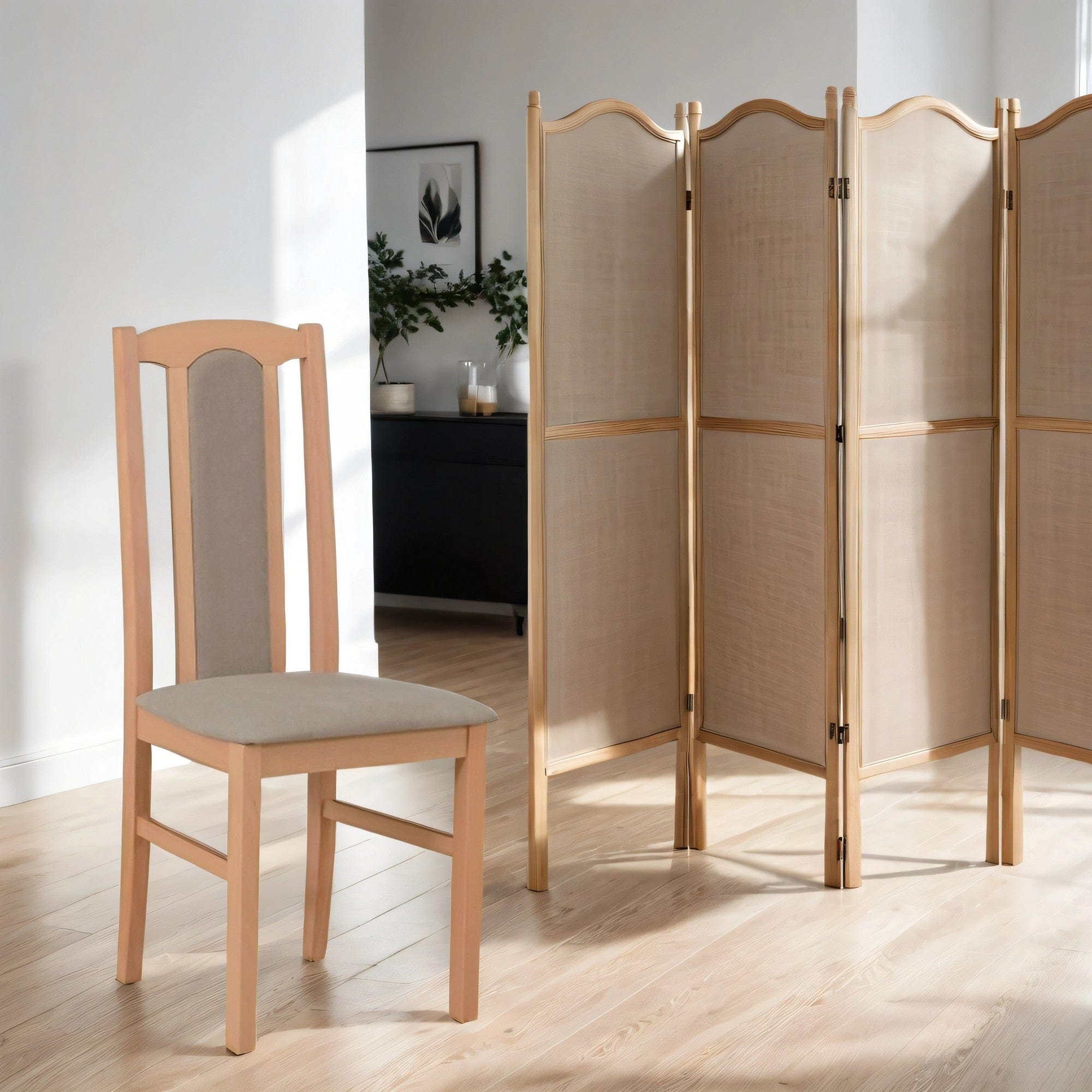 Scaun BOS 7, fag/bej - Zetta 291, lemn de fag/stofa catifelata, 43x40x95 cm