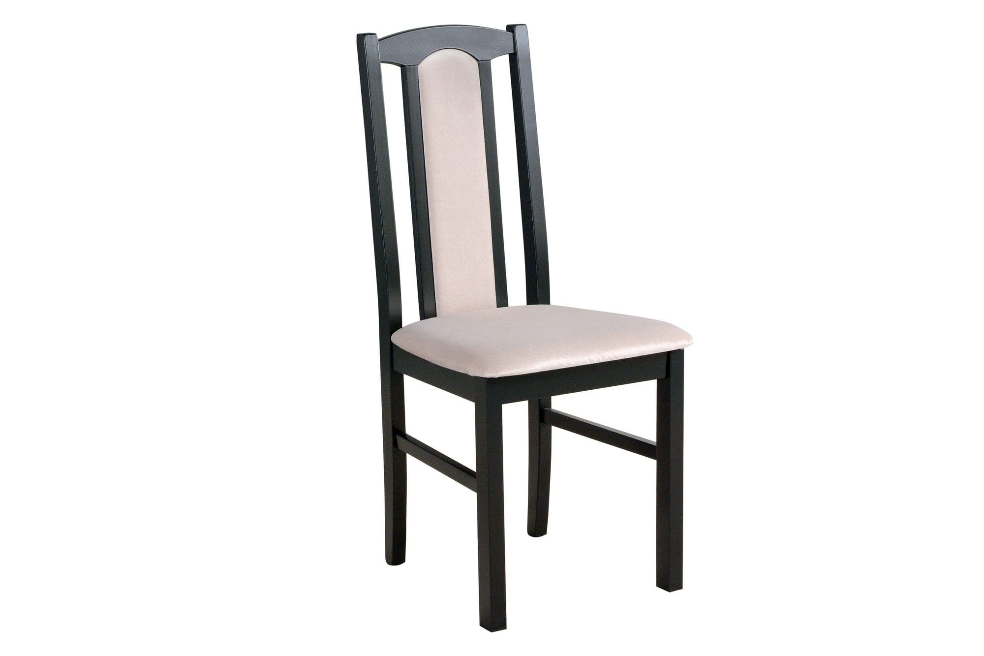 Scaun BOS 7, negru/grej - Paros 2, lemn de fag/stofa catifelata, 43x40x95 cm