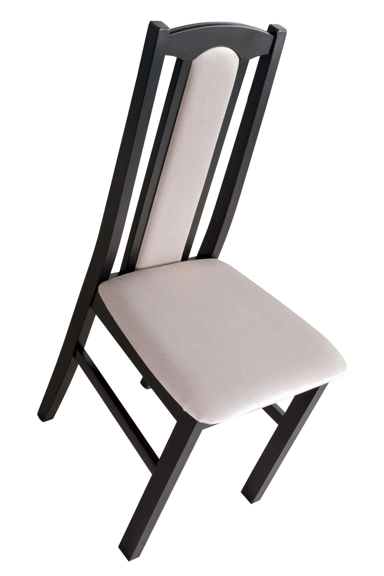 Scaun BOS 7, negru/grej - Paros 2, lemn de fag/stofa catifelata, 43x40x95 cm