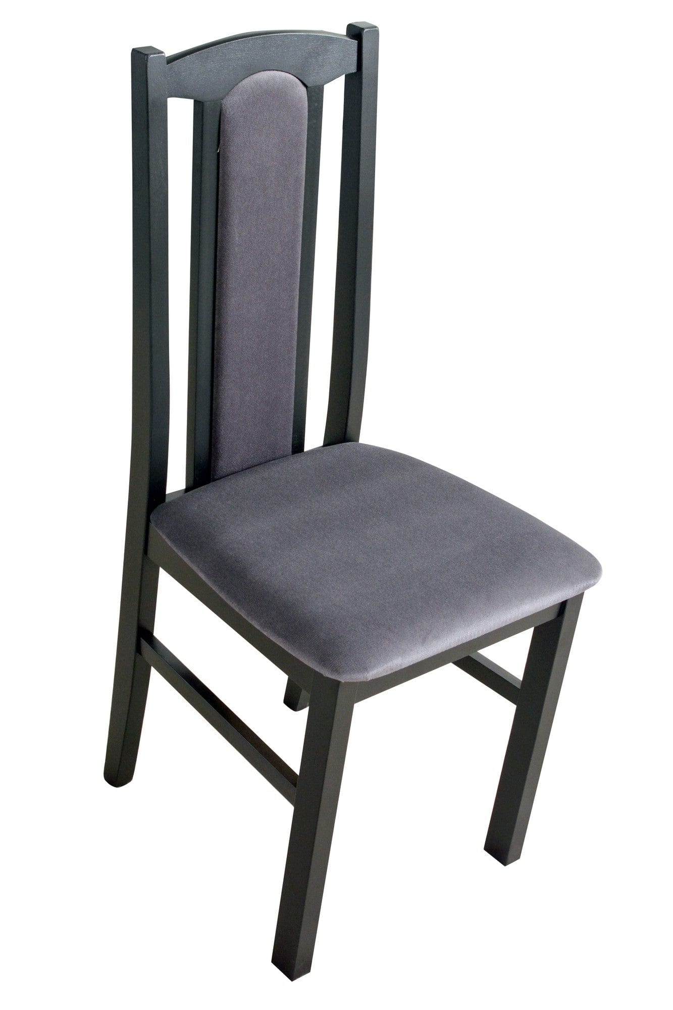 Scaun BOS 7, negru/gri - Kronos 22, lemn de fag/stofa catifelata, 43x40x95 cm
