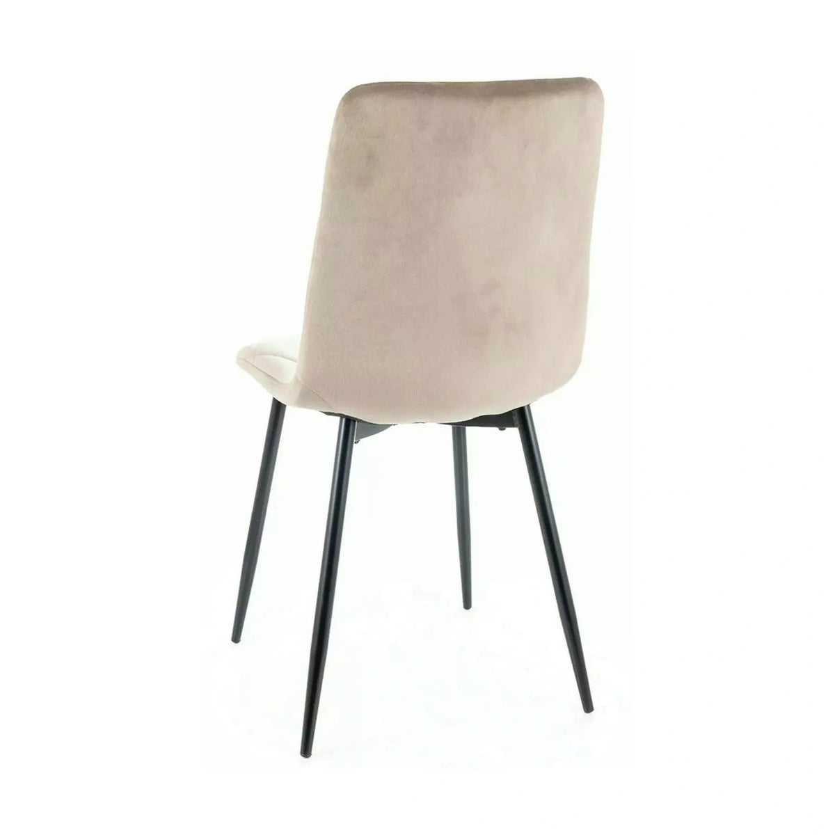 Scaun bucatarie cu spatar TOM, bej/negru, stofa catifelata/metal, 45x39x91 cm