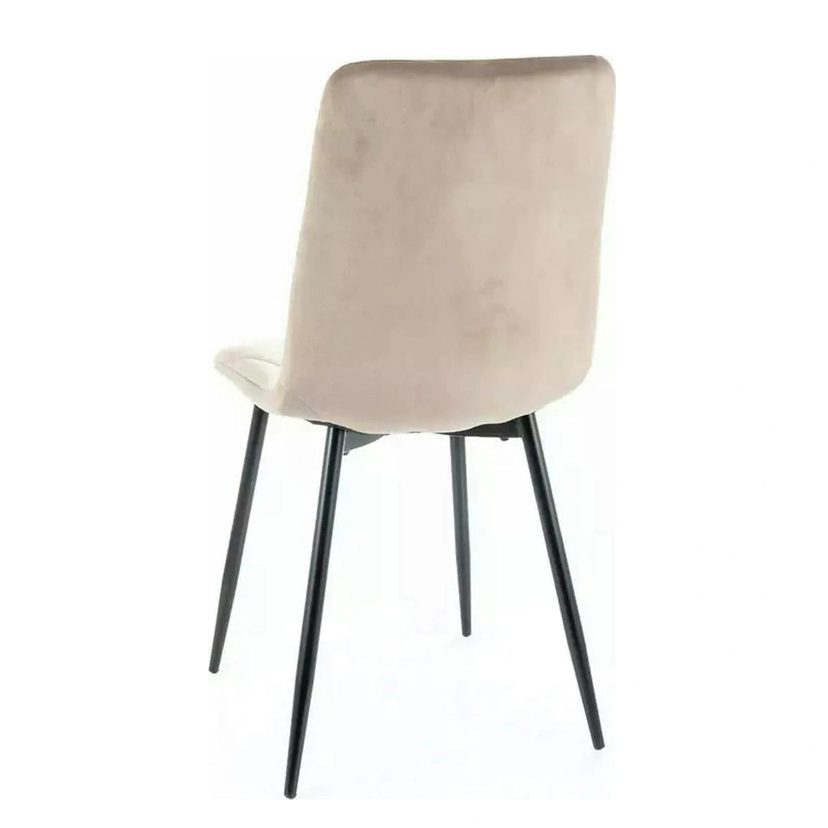 Scaun bucatarie cu spatar TOM, bej/negru, stofa catifelata/metal, 45x39x91 cm