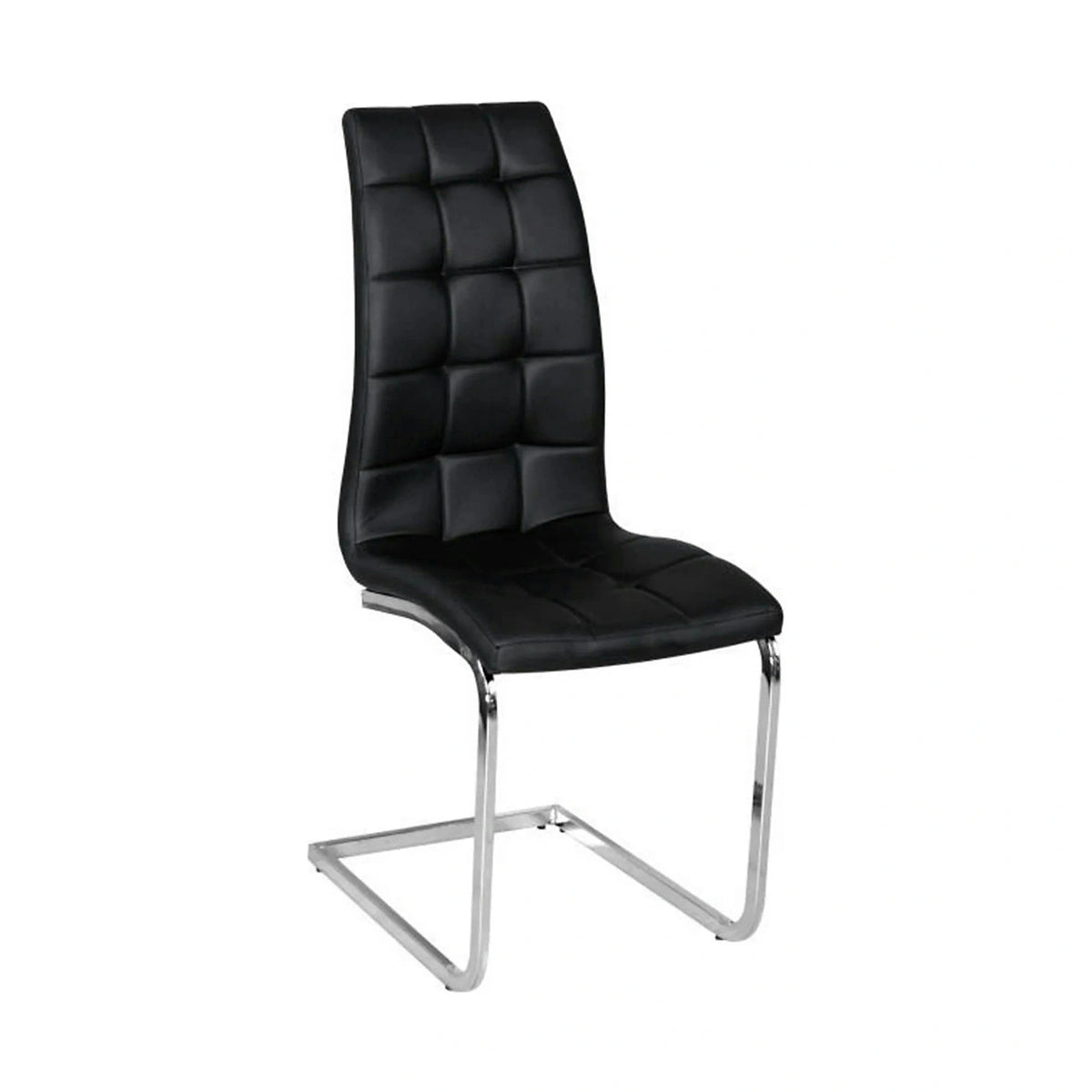 Scaun bucatarie DULCIA, negru/crom, piele ecologica/metal, 40x58x103x48 cm
