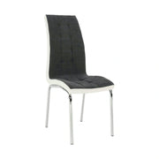Scaun bucatarie GERDA NEW, gri inchis/alb, piele ecologica/metal, 42x58x103 cm