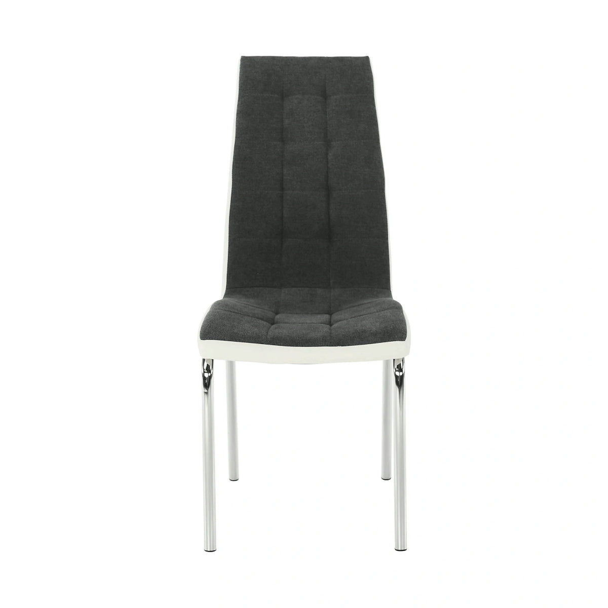 Scaun bucatarie GERDA NEW, gri inchis/alb, piele ecologica/metal, 42x58x103 cm