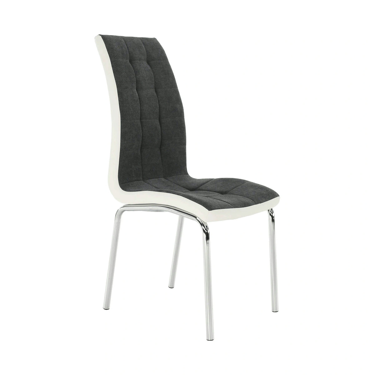 Scaun bucatarie GERDA NEW, gri inchis/alb, piele ecologica/metal, 42x58x103 cm