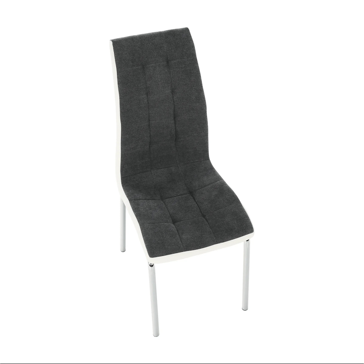 Scaun bucatarie GERDA NEW, gri inchis/alb, piele ecologica/metal, 42x58x103 cm