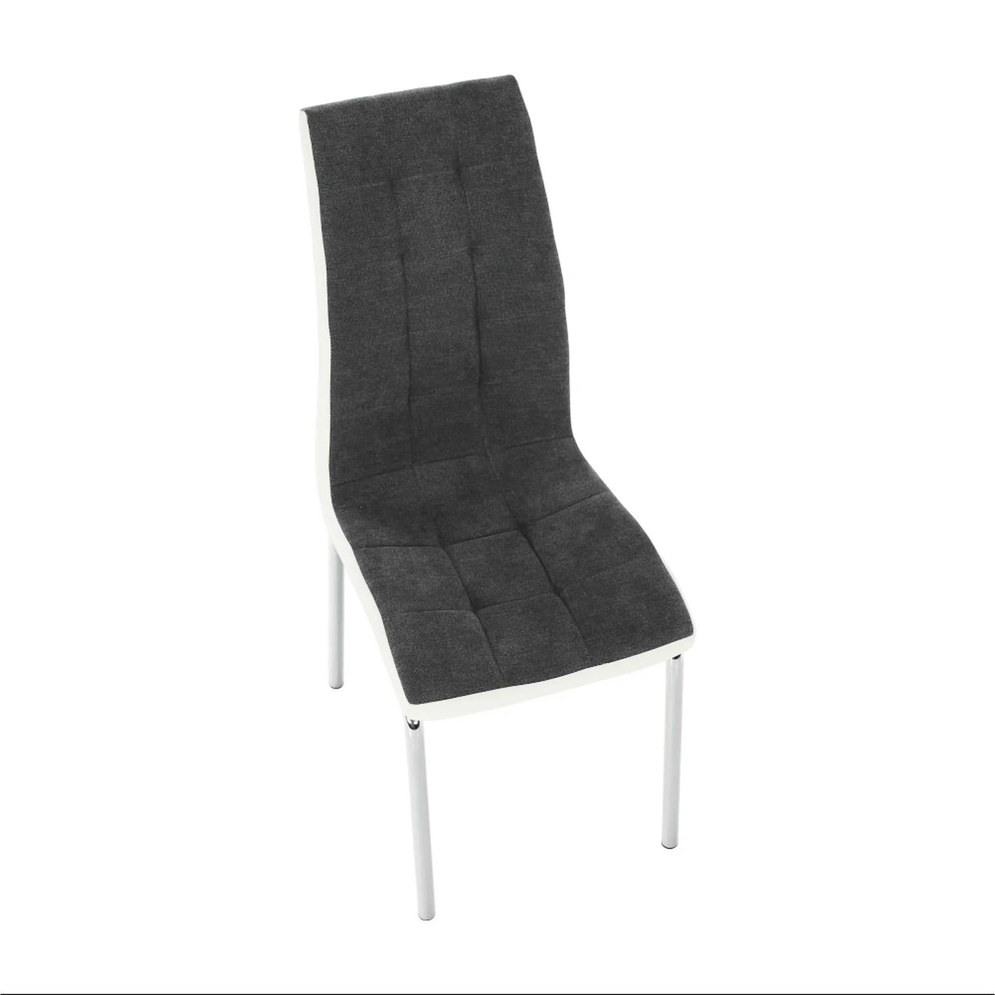 Scaun bucatarie GERDA NEW, gri inchis/alb, piele ecologica/metal, 42x58x103 cm