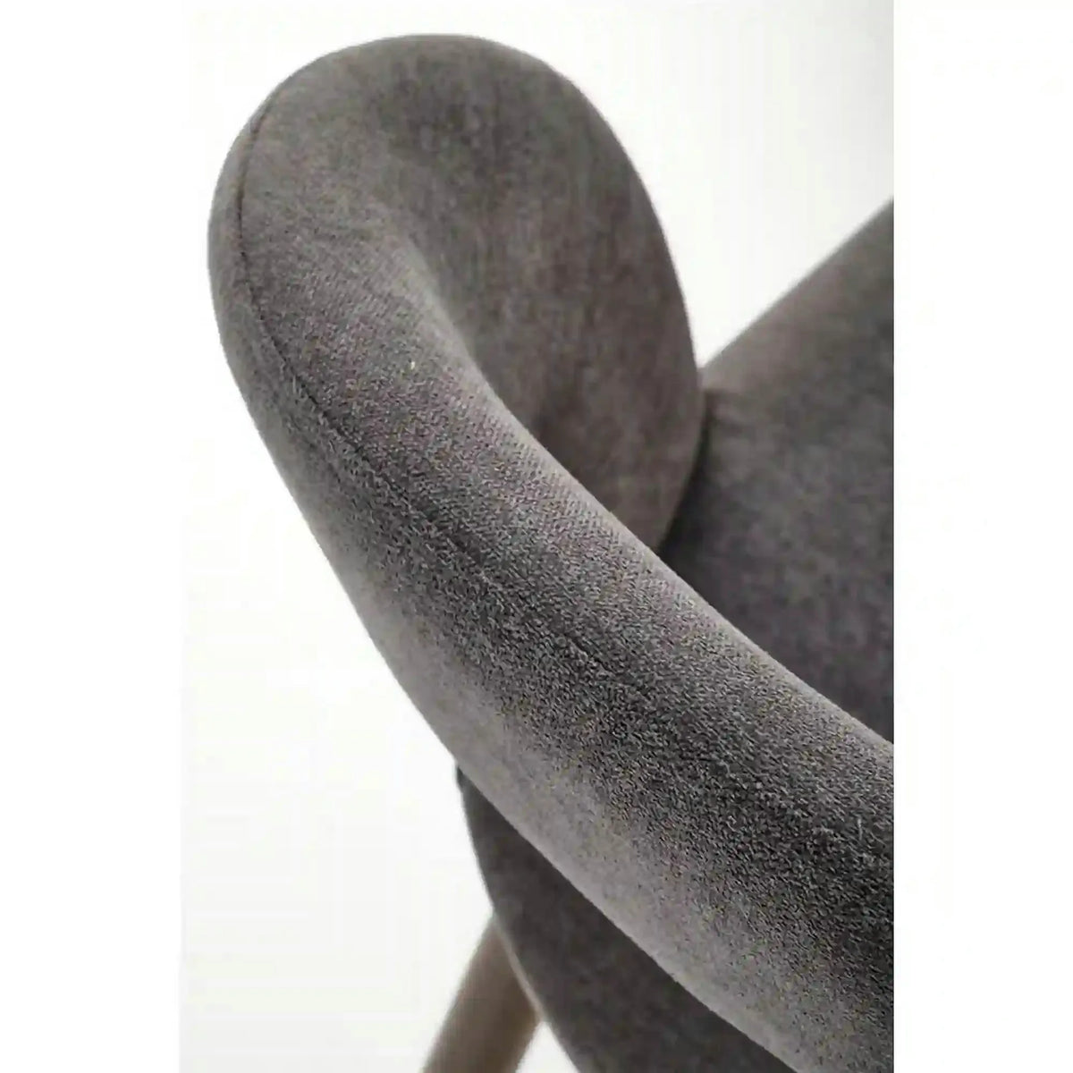 Scaun bucatarie insula H114, gri/nuc, stofa clasica/otel, 48x52x92 cm