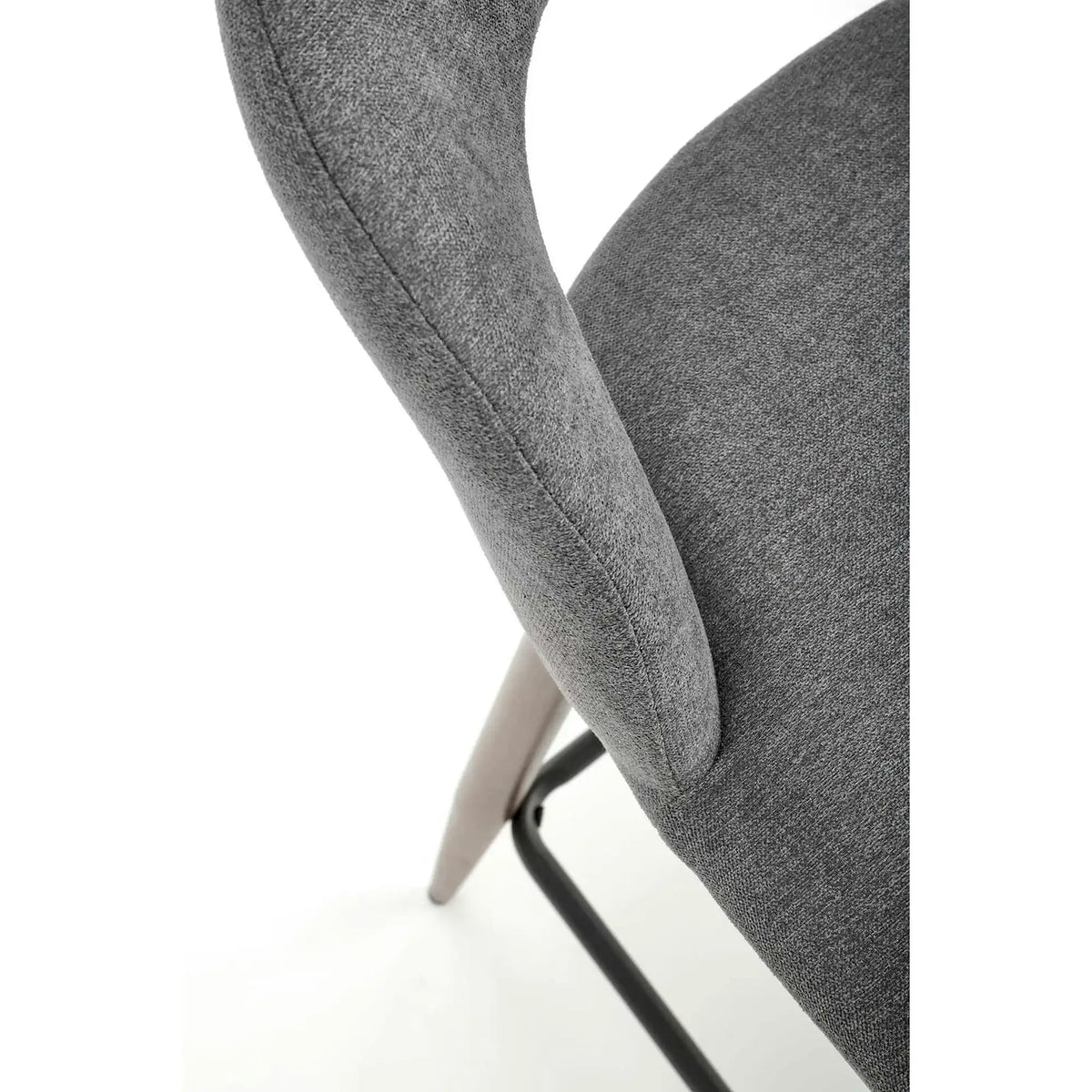 Scaun bucatarie insula H114, gri/nuc, stofa clasica/otel, 48x52x92 cm