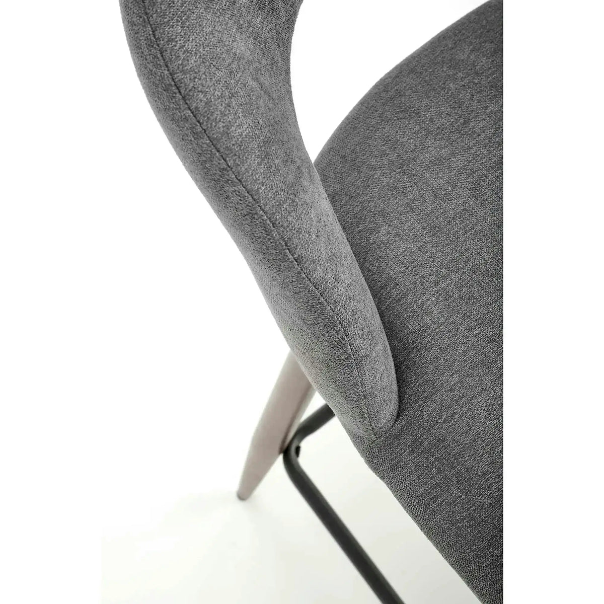 Scaun bucatarie insula H114, gri/nuc, stofa clasica/otel, 48x52x92 cm