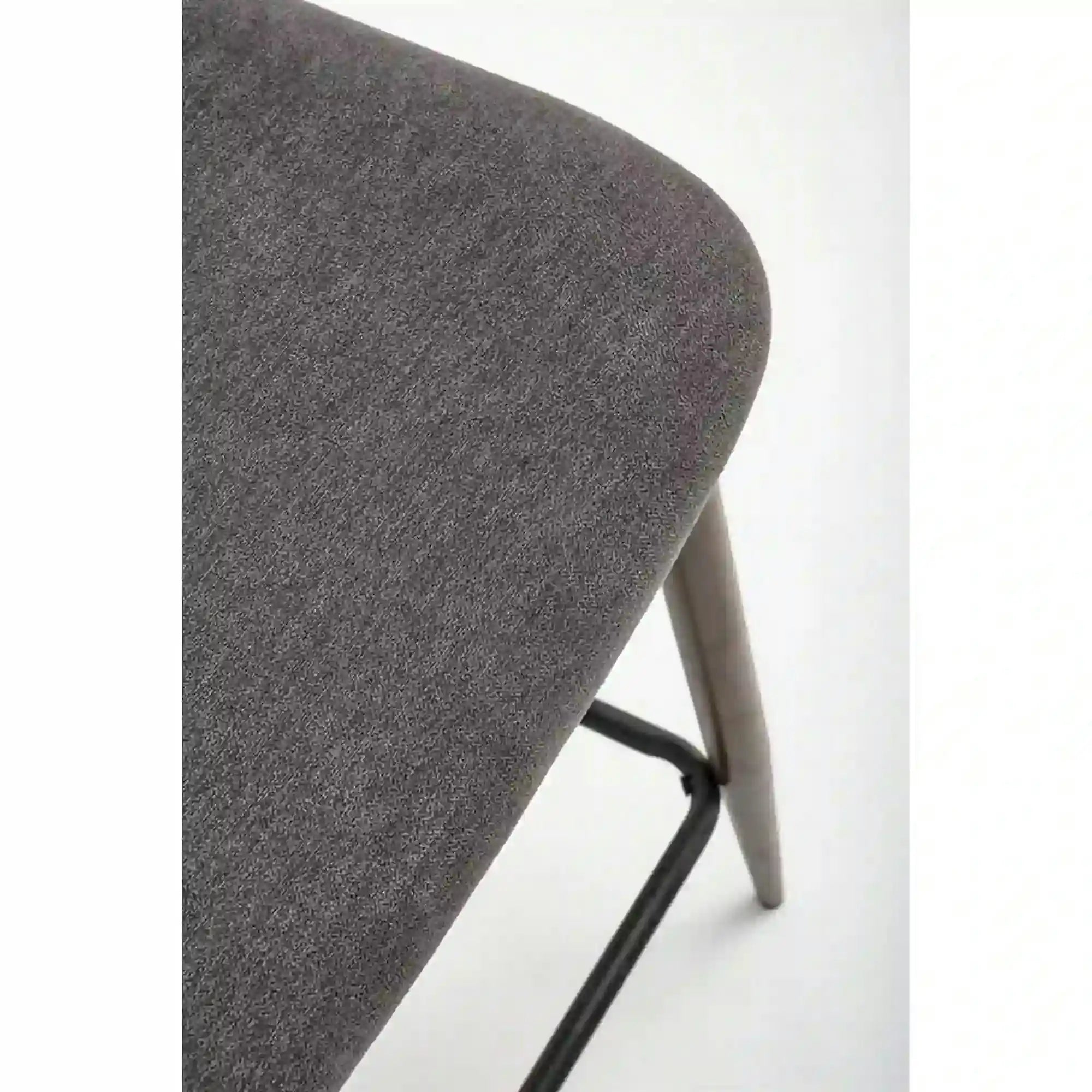 Scaun bucatarie insula H114, gri/nuc, stofa clasica/otel, 48x52x92 cm