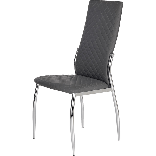 Scaun bucatarie K238, gri/crom, piele ecologica/metal, 42X42X100 CM