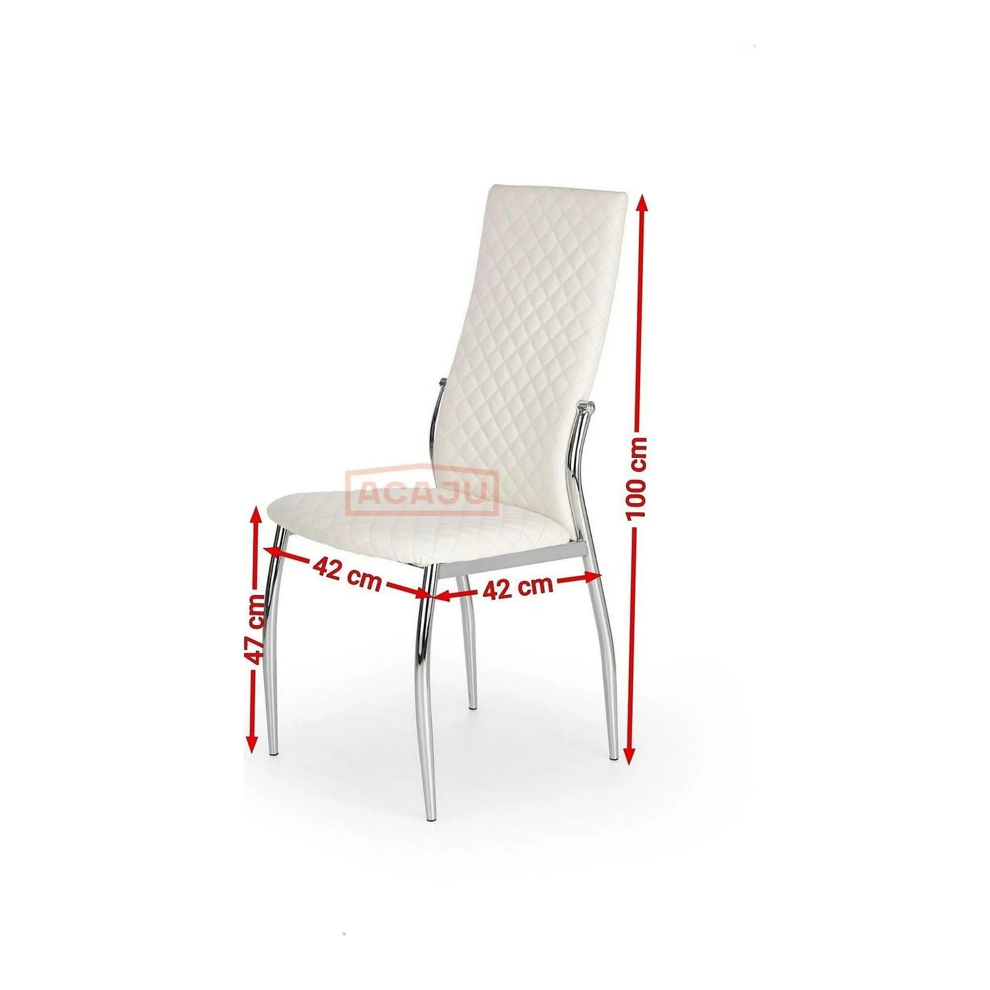 Scaun bucatarie K238, gri/crom, piele ecologica/metal, 42X42X100 CM