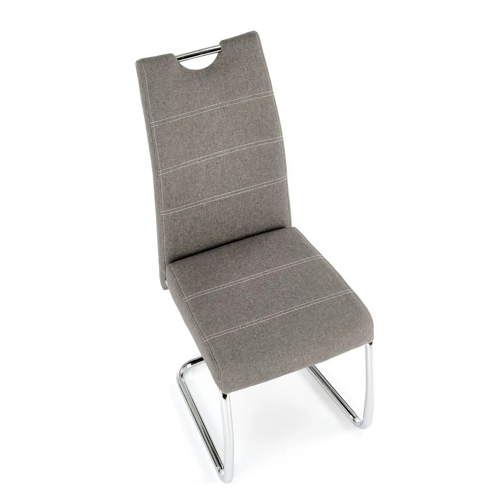 Scaun bucatarie K349, gri/crom, stofa clasica/metal, 42X60X97 CM