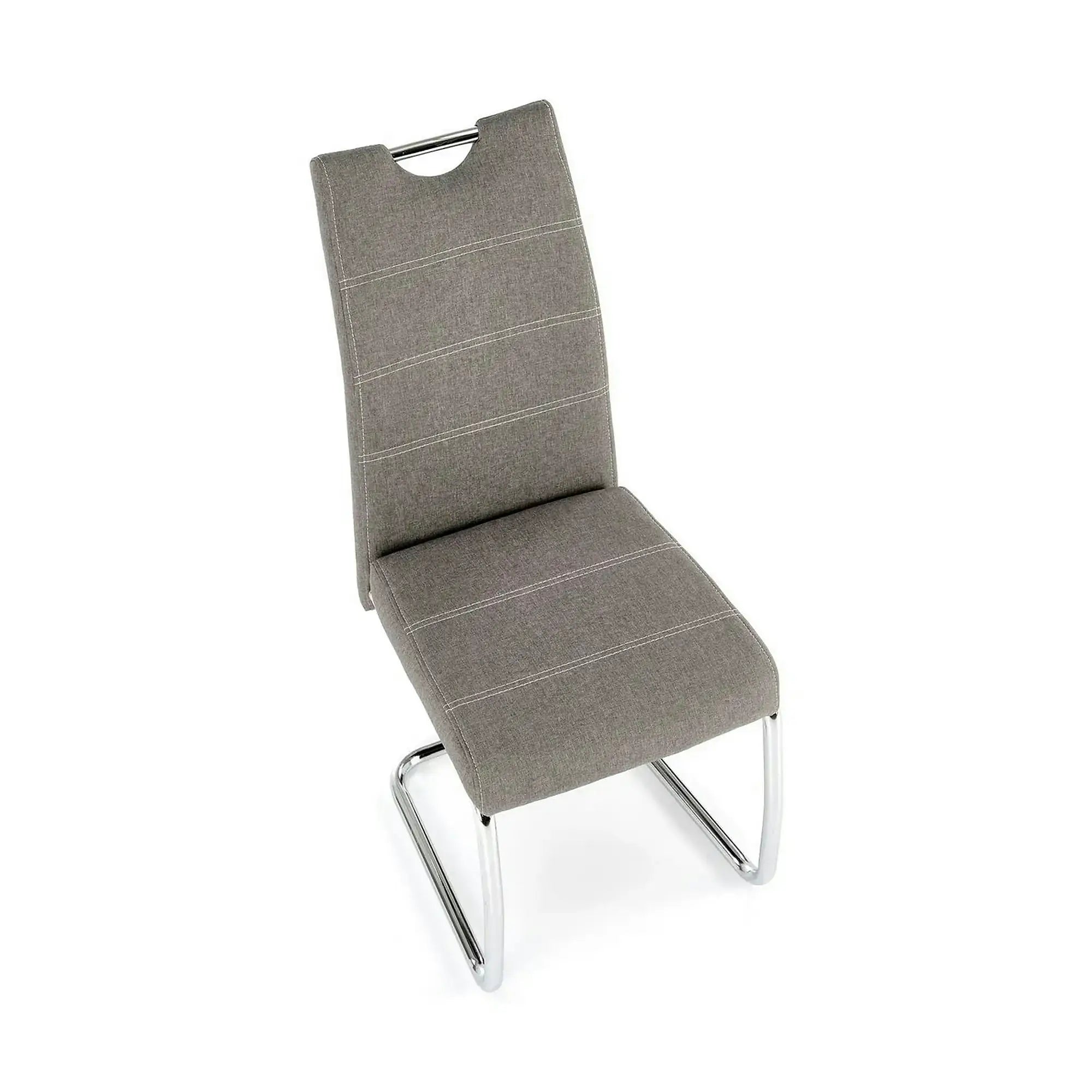 Scaun bucatarie K349, gri/crom, stofa clasica/metal, 42X60X97 CM