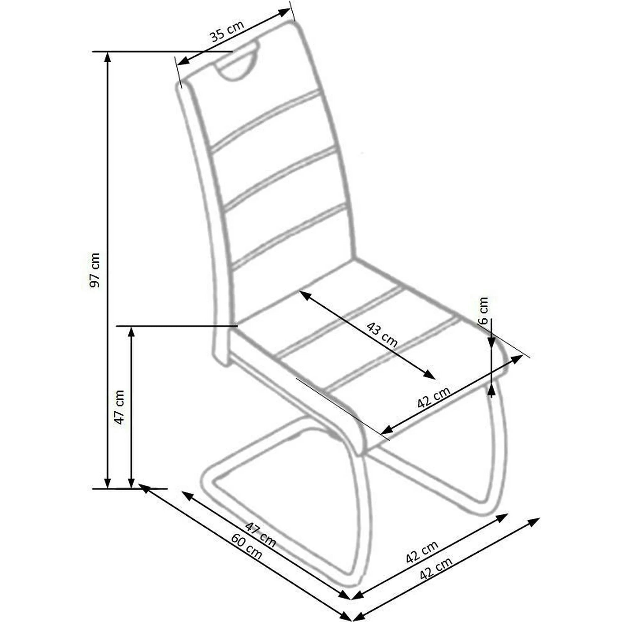 Scaun bucatarie K349, gri/crom, stofa clasica/metal, 42X60X97 CM