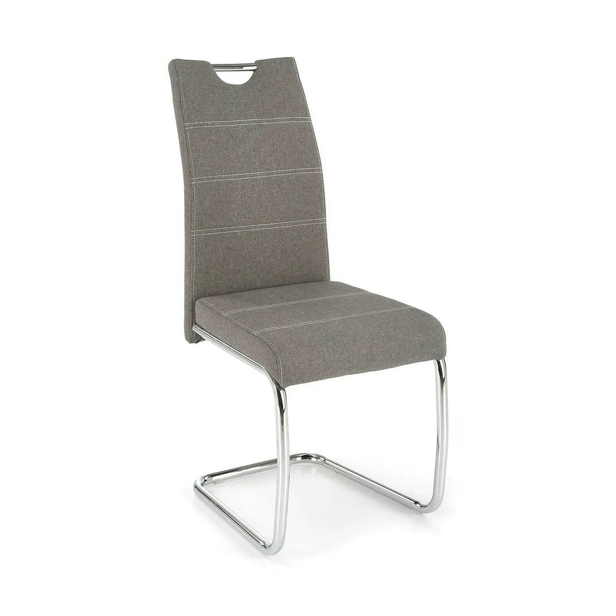 Scaun bucatarie K349, gri/crom, stofa clasica/metal, 42X60X97 CM