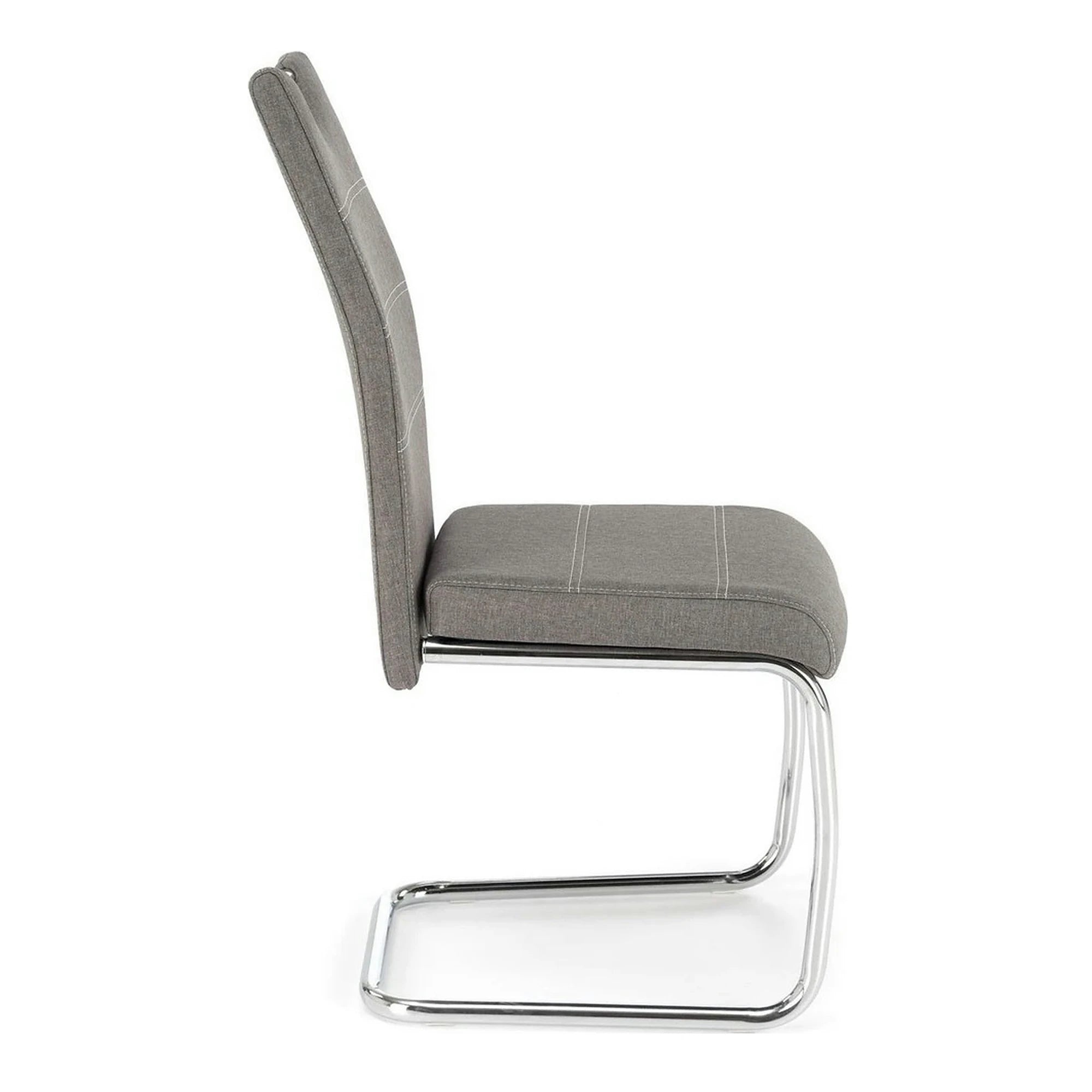 Scaun bucatarie K349, gri/crom, stofa clasica/metal, 42X60X97 CM