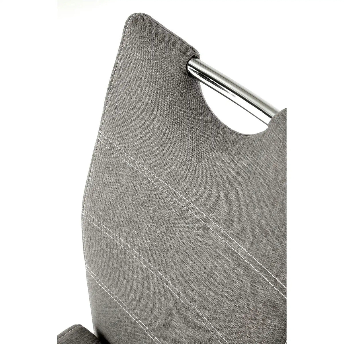 Scaun bucatarie K349, gri/crom, stofa clasica/metal, 42X60X97 CM