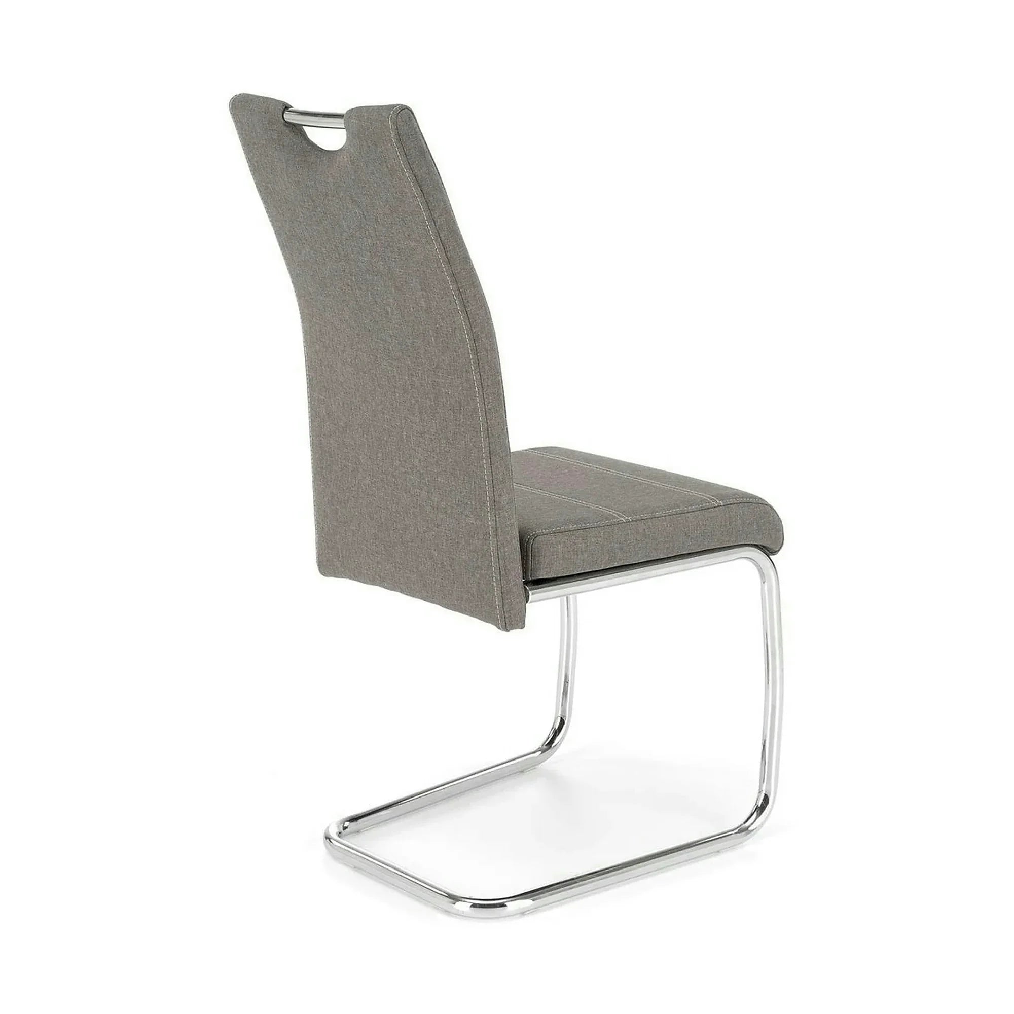 Scaun bucatarie K349, gri/crom, stofa clasica/metal, 42X60X97 CM