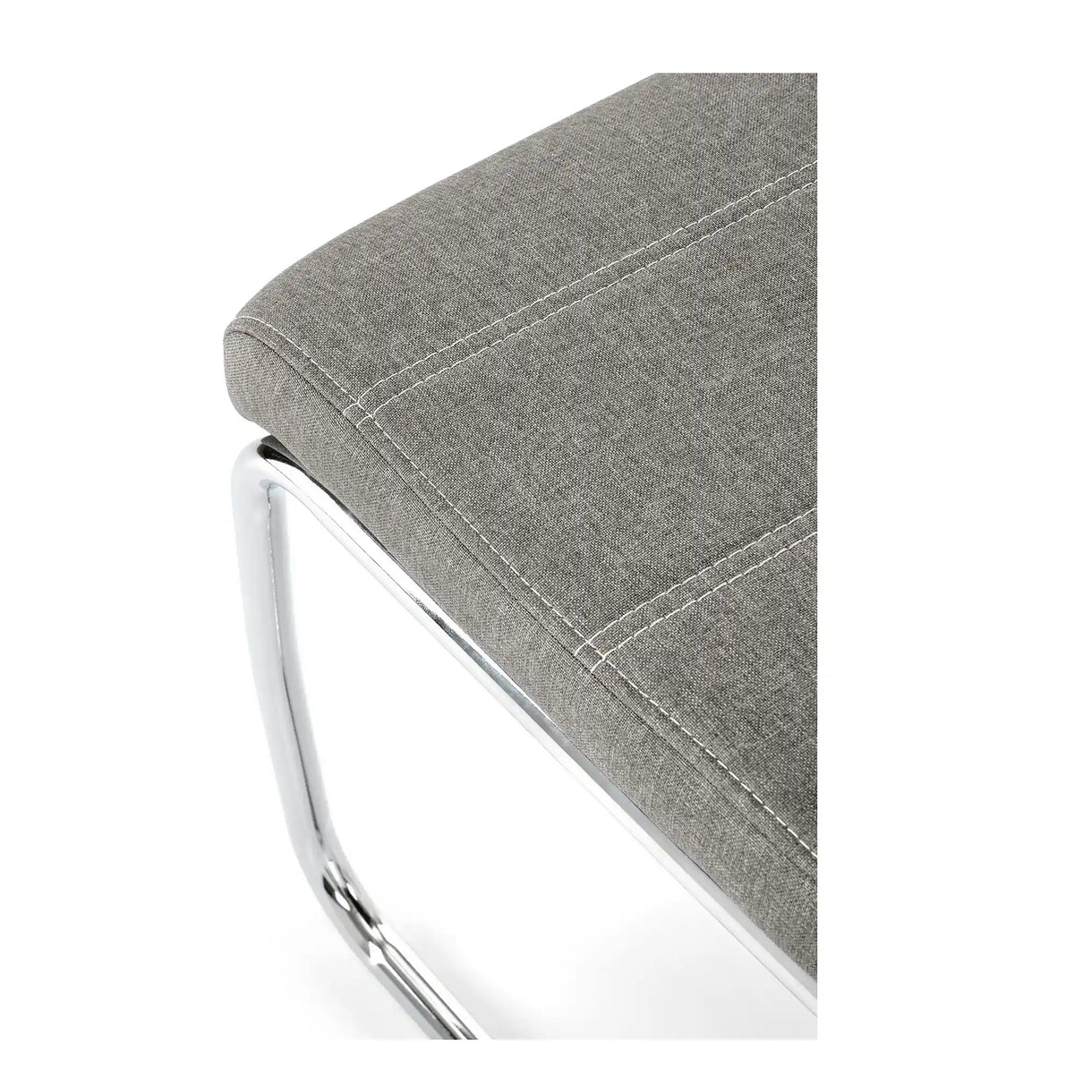 Scaun bucatarie K349, gri/crom, stofa clasica/metal, 42X60X97 CM