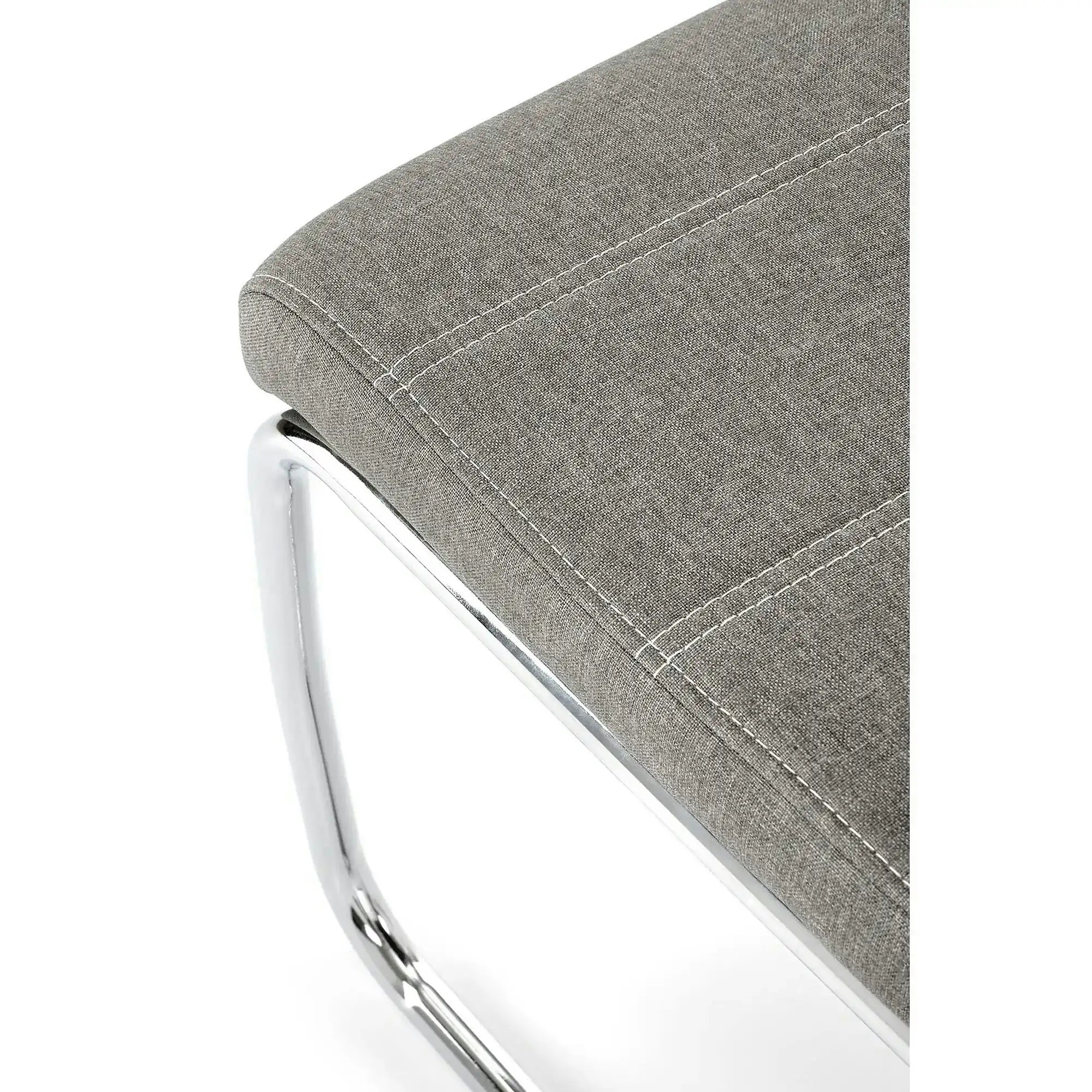 Scaun bucatarie K349, gri/crom, stofa clasica/metal, 42X60X97 CM