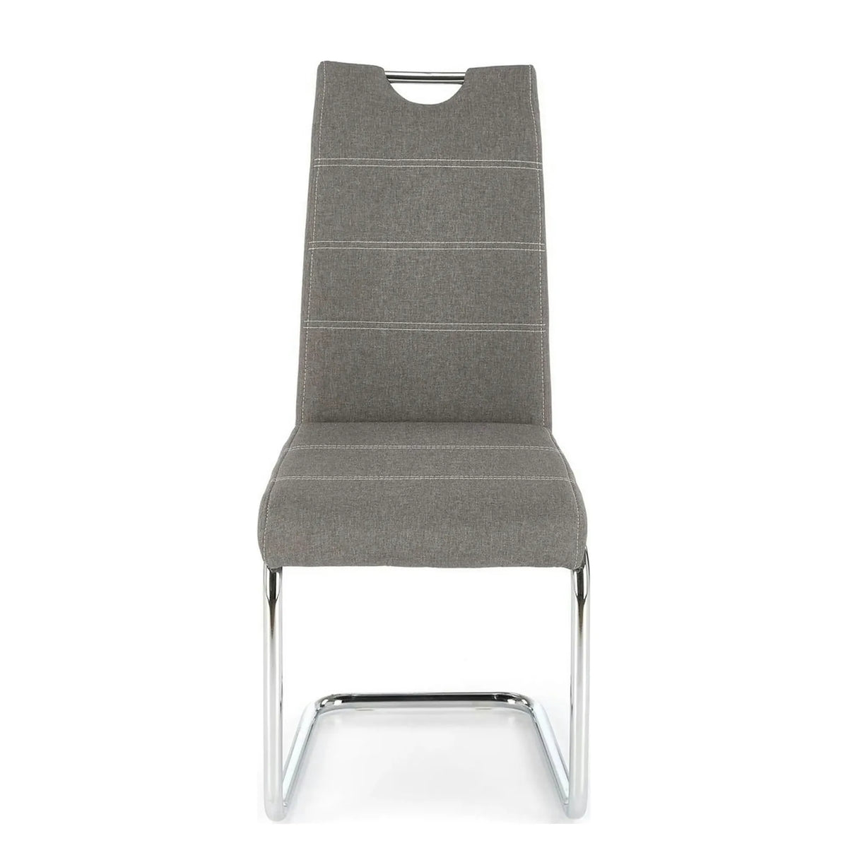 Scaun bucatarie K349, gri/crom, stofa clasica/metal, 42X60X97 CM
