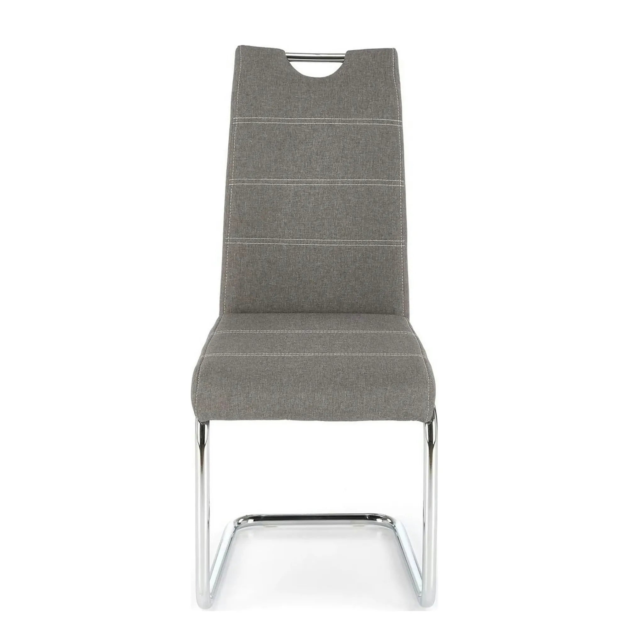 Scaun bucatarie K349, gri/crom, stofa clasica/metal, 42X60X97 CM